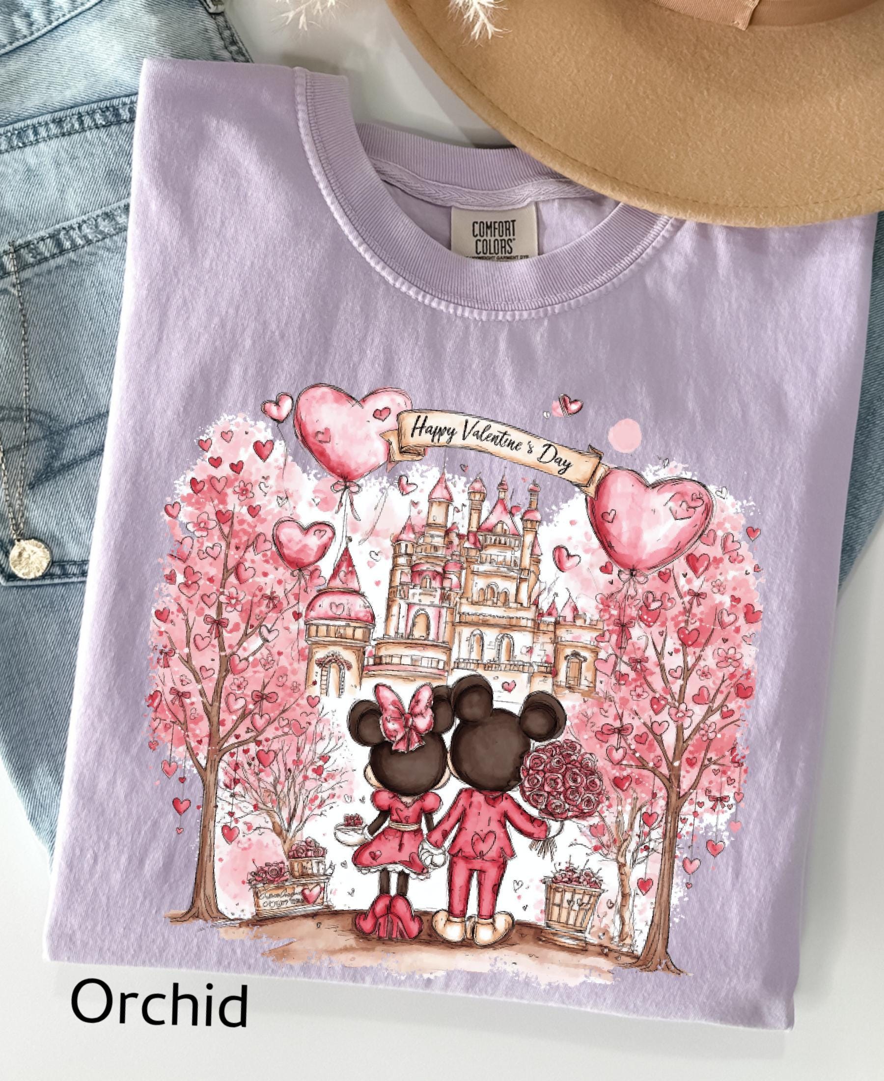 Comfort Colors© Disney Mickey & Minnie Valentine Shirt: Retro Couple WDW Valentine's Day 2026 Gift