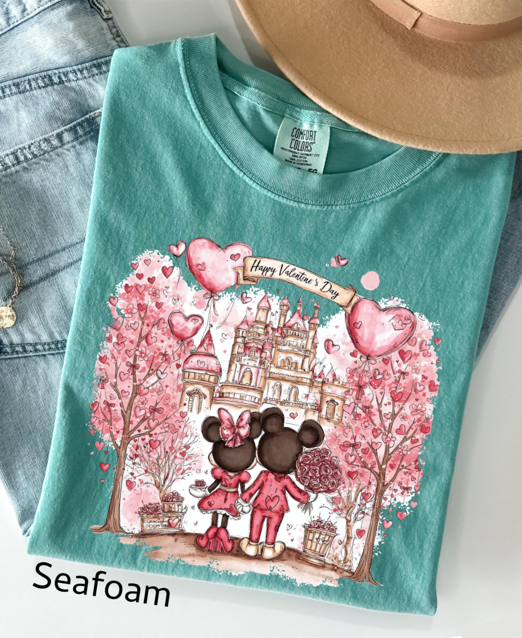 Comfort Colors© Disney Mickey & Minnie Valentine Shirt: Retro Couple WDW Valentine's Day 2026 Gift