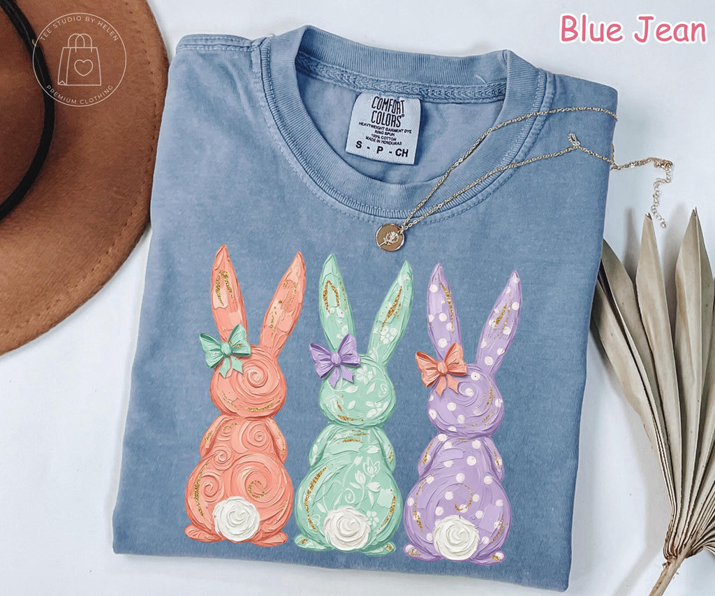 Comfort Colors Easter Bunny Shirt, Pastel Watercolor Tee