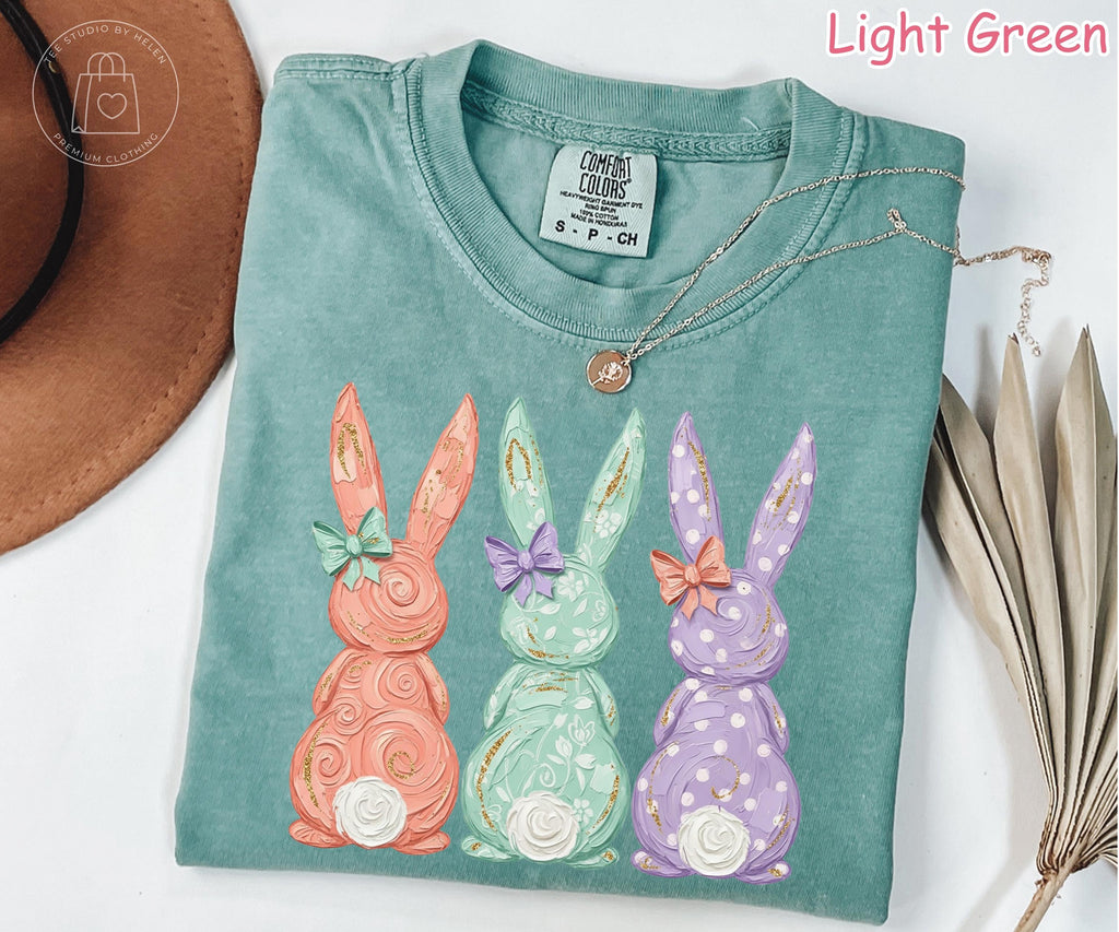Comfort Colors Easter Bunny Shirt, Pastel Watercolor Tee