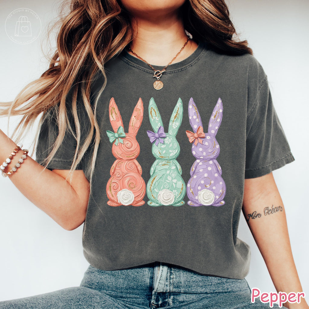 Comfort Colors Easter Bunny Shirt, Pastel Watercolor Tee