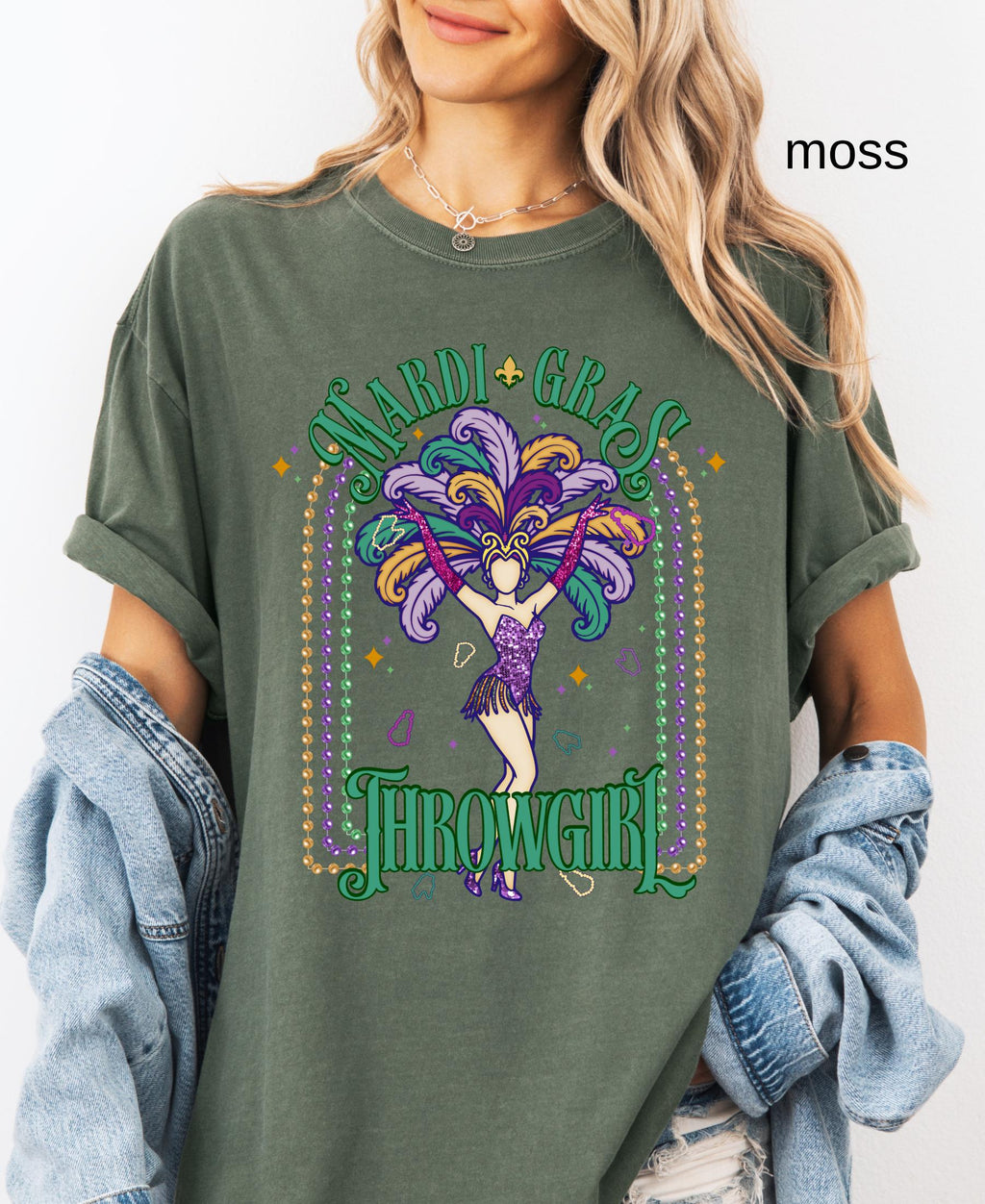Comfort Colors© Mardi Gras Throwgirl Shirt: Happy Mardi Gras Women Tee Gift her Festival Girl Gift