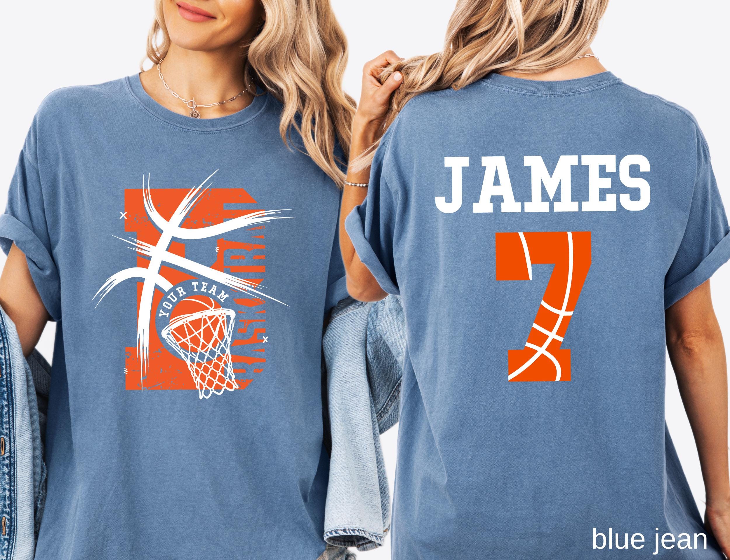 Comfort Colors© Personalized Basketball Team Shirt: Custom Name & Number Tee Game Day Mom Gift