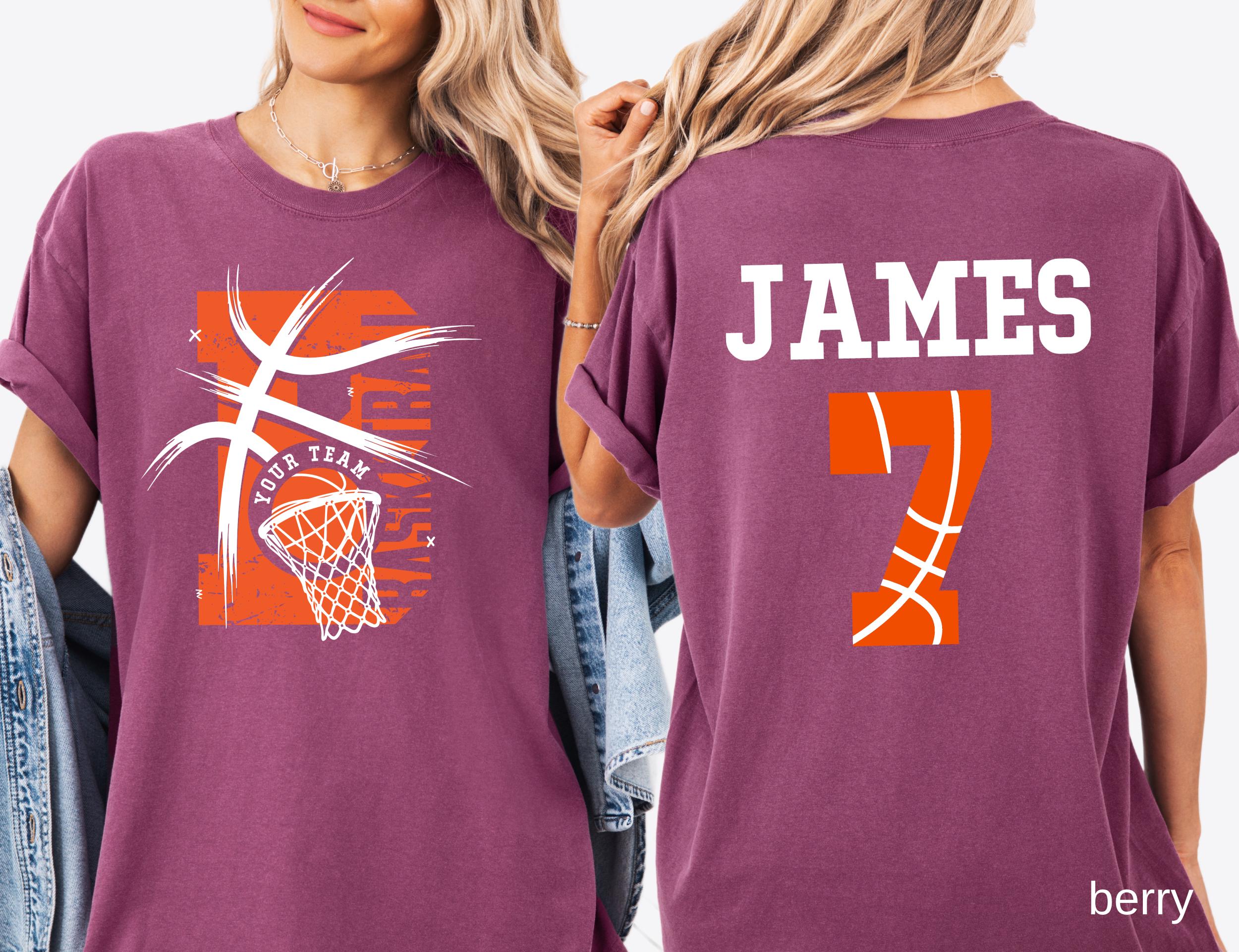 Comfort Colors© Personalized Basketball Team Shirt: Custom Name & Number Tee Game Day Mom Gift