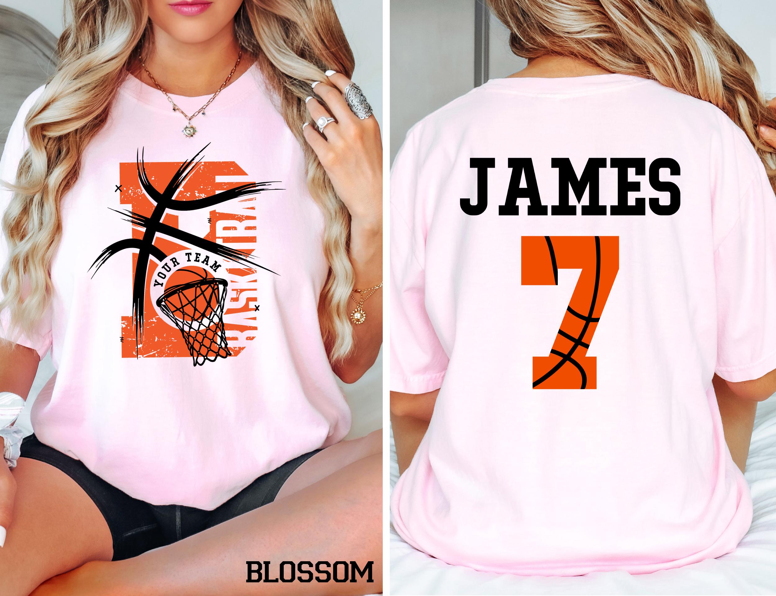 Comfort Colors© Personalized Basketball Team Shirt: Custom Name & Number Tee Game Day Mom Gift