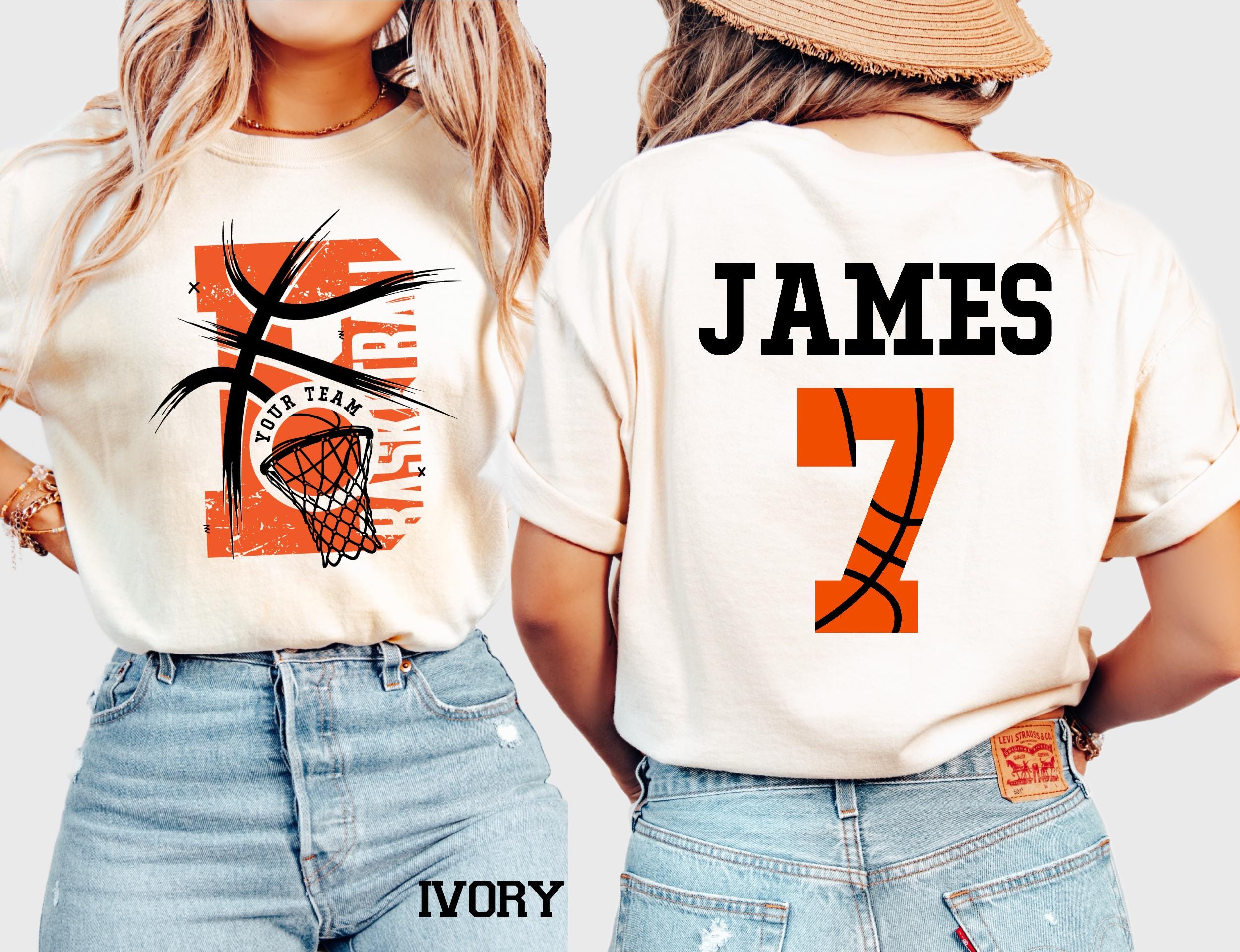Comfort Colors© Personalized Basketball Team Shirt: Custom Name & Number Tee Game Day Mom Gift