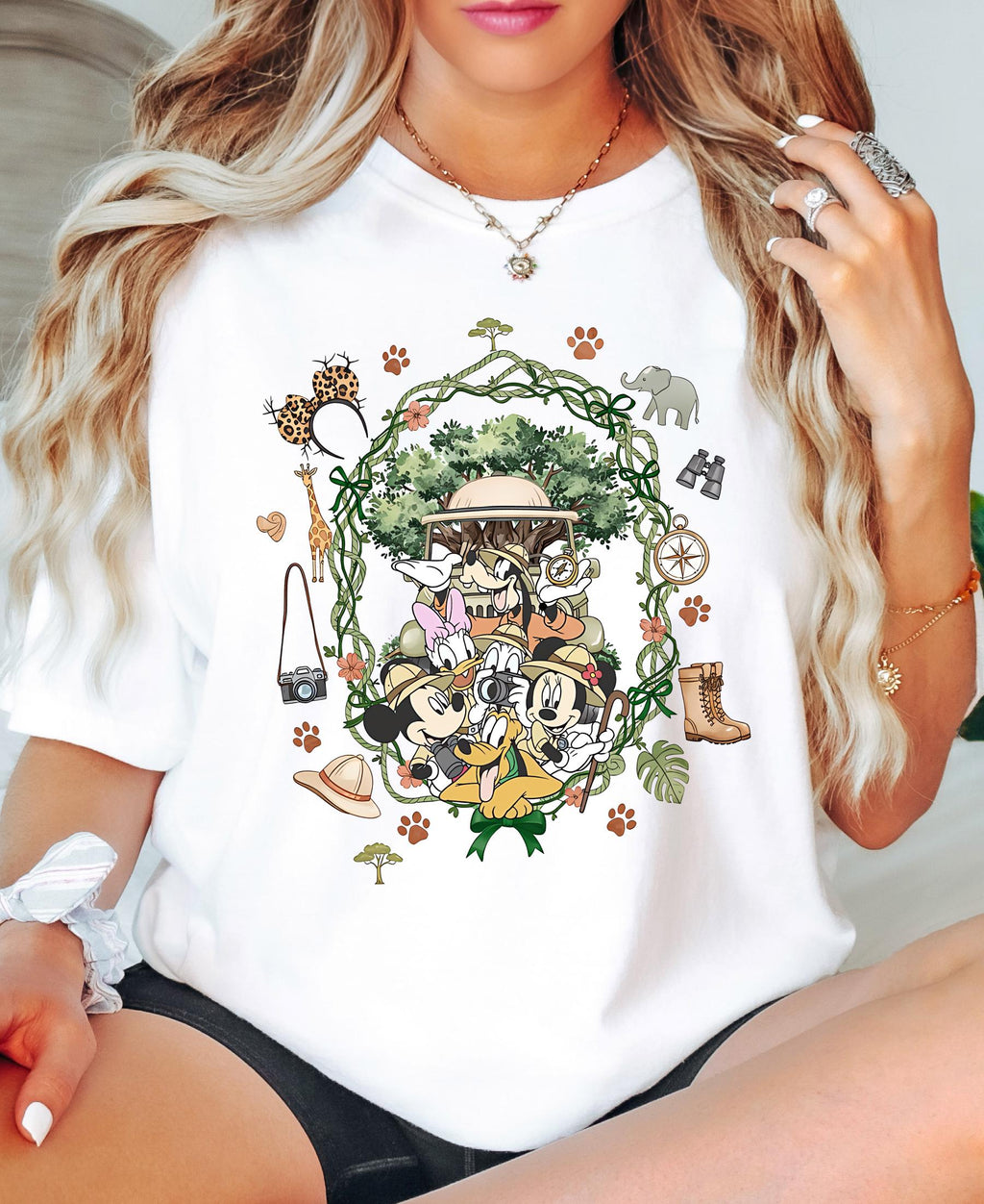 Comfort Colors© Coquette Bow Mickey & Friends Animal Kingdom Shirt: Retro Disney Safari Mode Disneyland Holiday Family Trip Gift