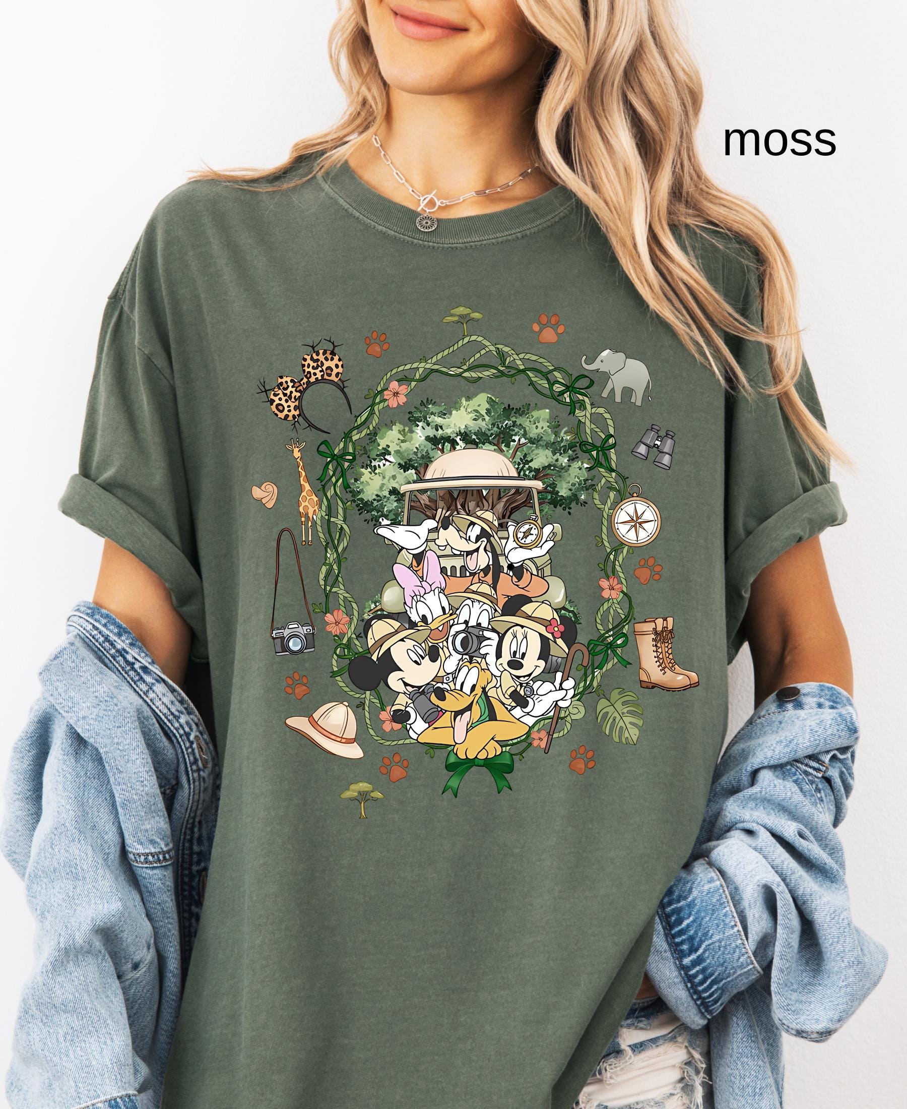 Comfort Colors© Coquette Bow Mickey & Friends Animal Kingdom Shirt: Retro Disney Safari Mode Disneyland Holiday Family Trip Gift