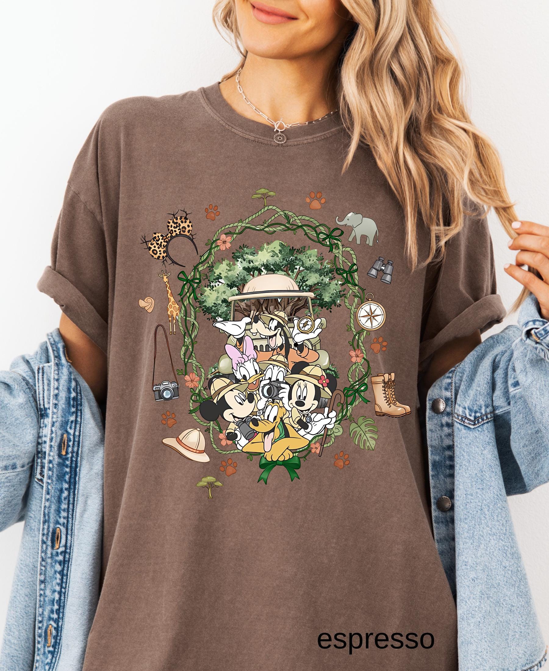 Comfort Colors© Coquette Bow Mickey & Friends Animal Kingdom Shirt: Retro Disney Safari Mode Disneyland Holiday Family Trip Gift