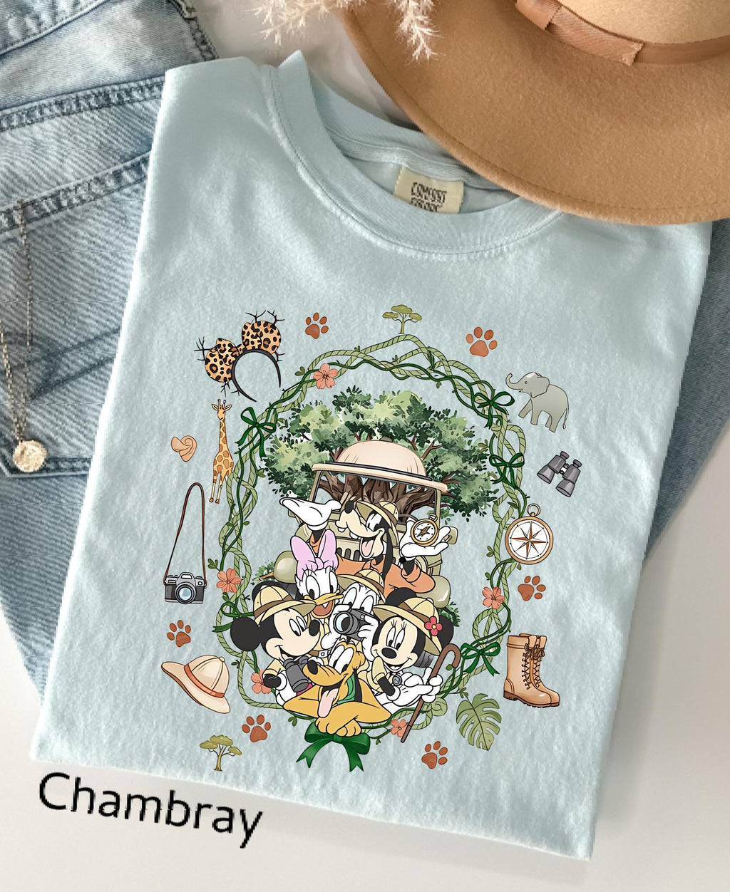 Comfort Colors© Coquette Bow Mickey & Friends Animal Kingdom Shirt: Retro Disney Safari Mode Disneyland Holiday Family Trip Gift