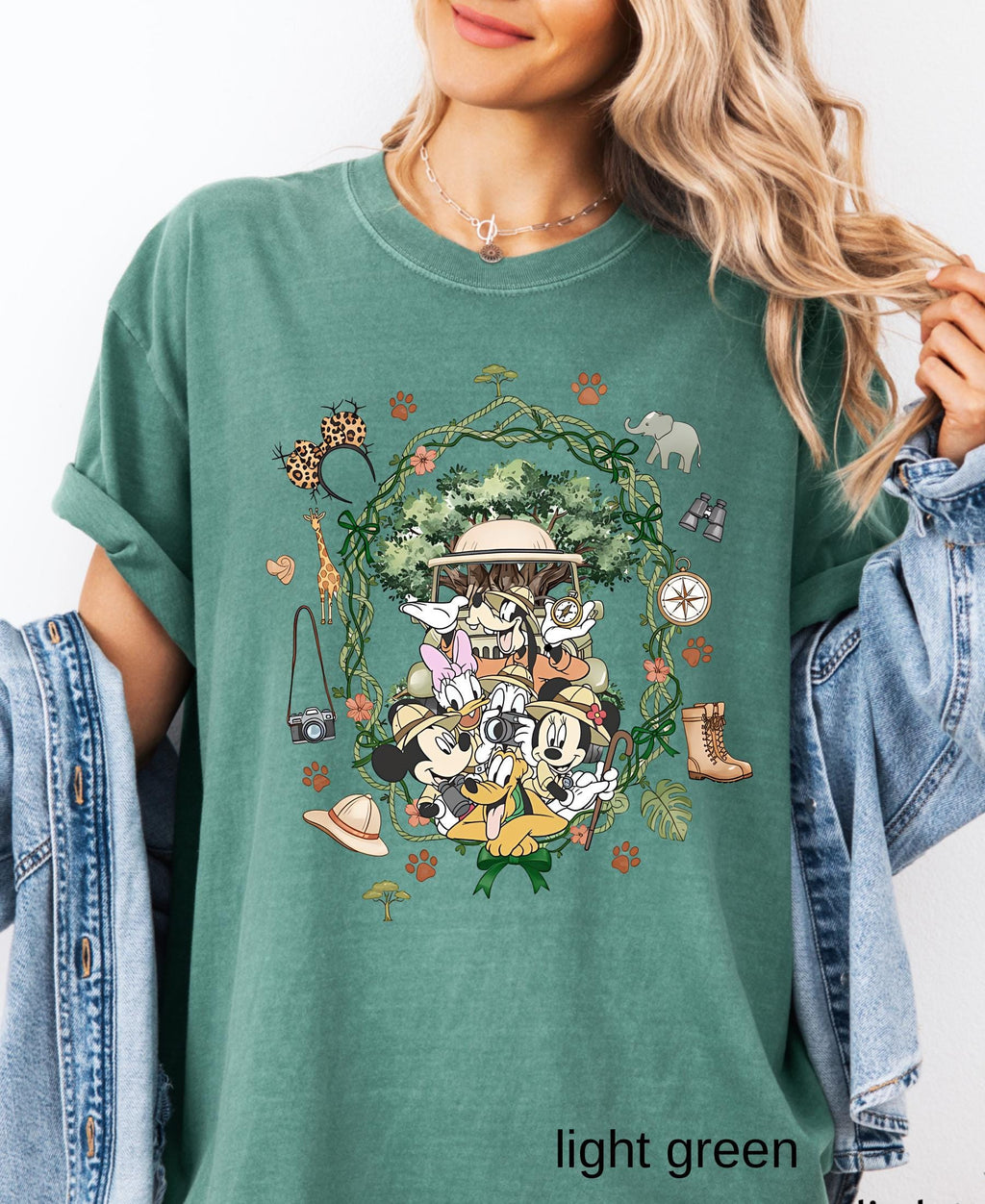 Comfort Colors© Coquette Bow Mickey & Friends Animal Kingdom Shirt: Retro Disney Safari Mode Disneyland Holiday Family Trip Gift
