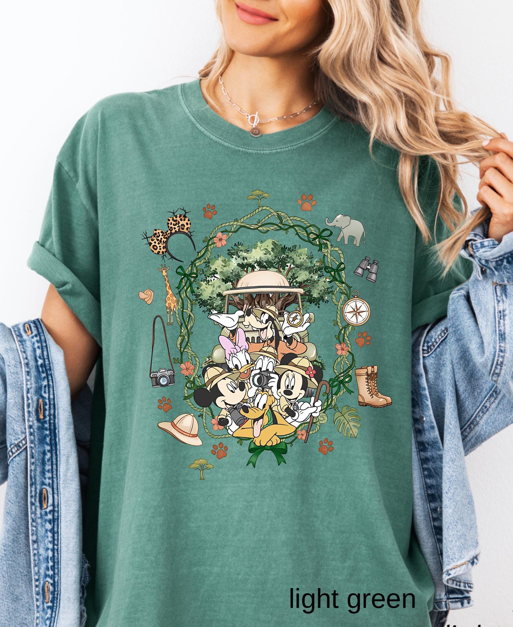 Comfort Colors© Coquette Bow Mickey & Friends Animal Kingdom Shirt: Retro Disney Safari Mode Disneyland Holiday Family Trip Gift