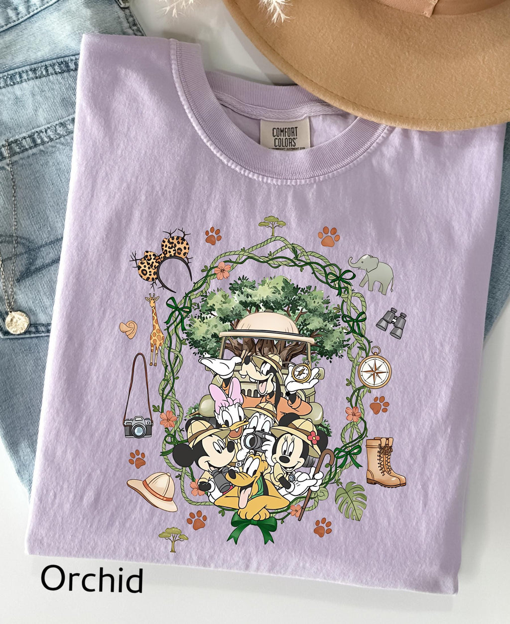 Comfort Colors© Coquette Bow Mickey & Friends Animal Kingdom Shirt: Retro Disney Safari Mode Disneyland Holiday Family Trip Gift