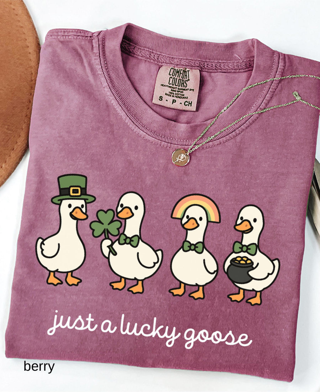 Comfort Colors© Funny St. Patrick's Day Silly Goose Shirt: Holiday Festive Apparel Lucky Clover Irish Gift