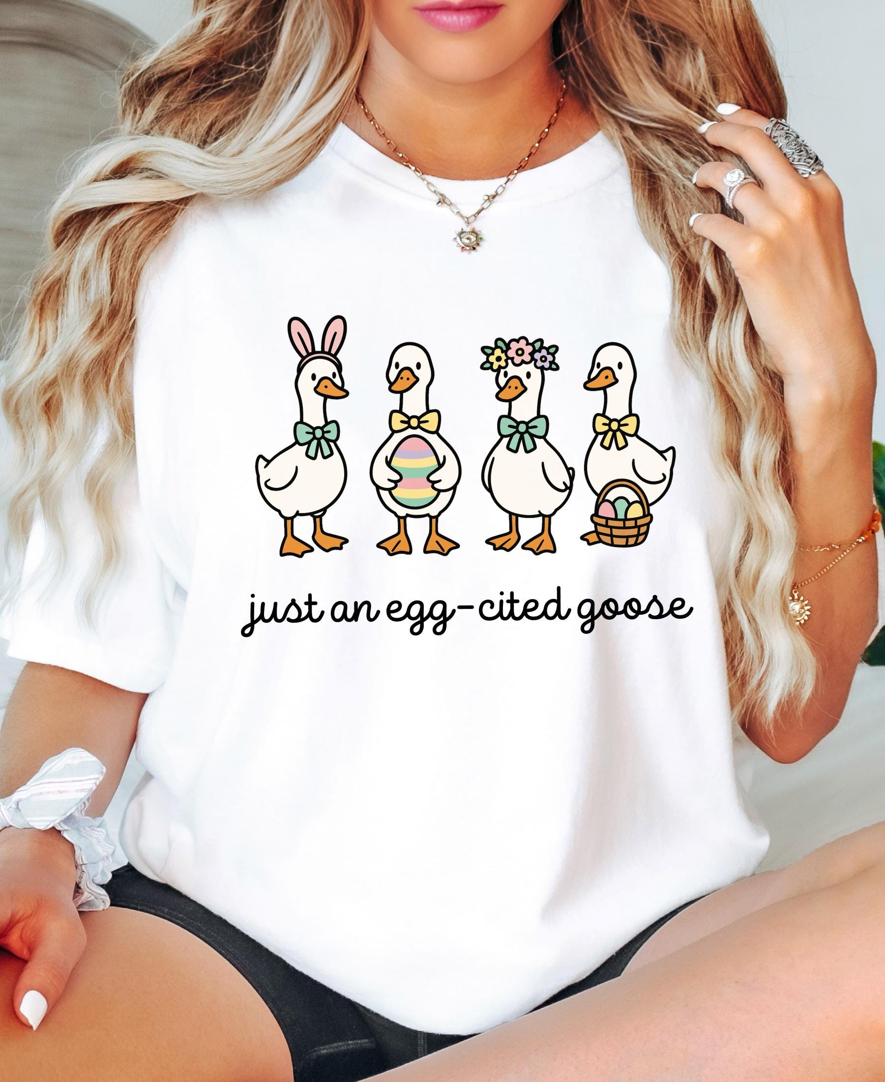 Comfort Colors© Easter Vibes Same Silly Goose Shirt: Funny Coquette Spring Humorous Apparel, Christian Easter Cute Bunny Goose Tee