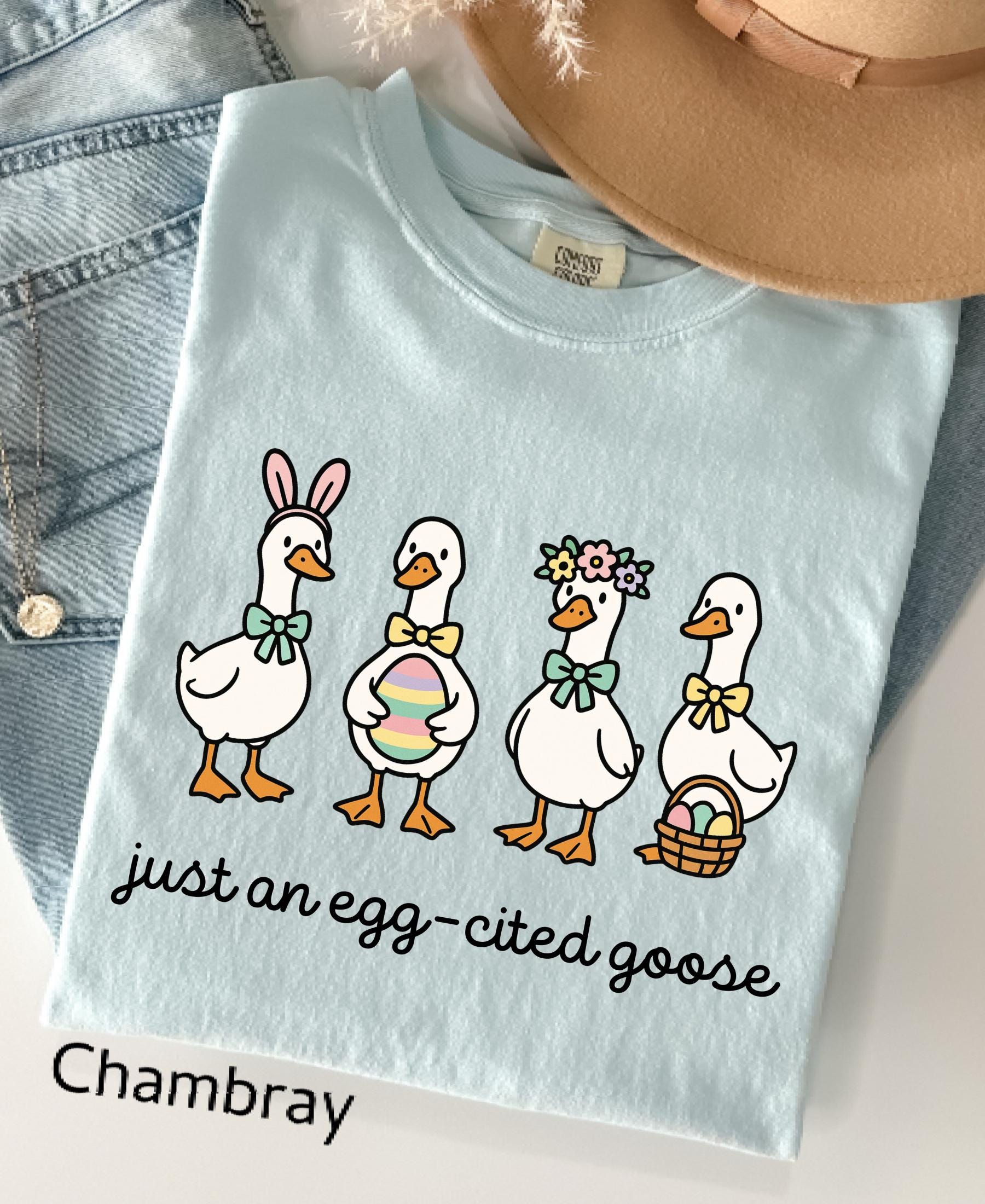 Comfort Colors© Easter Vibes Same Silly Goose Shirt: Funny Coquette Spring Humorous Apparel, Christian Easter Cute Bunny Goose Tee
