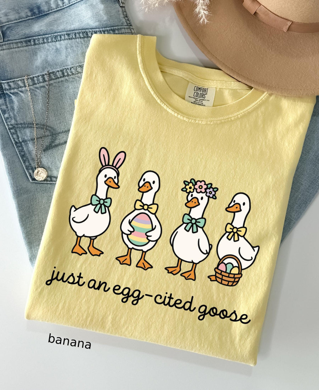 Comfort Colors© Easter Vibes Same Silly Goose Shirt: Funny Coquette Spring Humorous Apparel, Christian Easter Cute Bunny Goose Tee