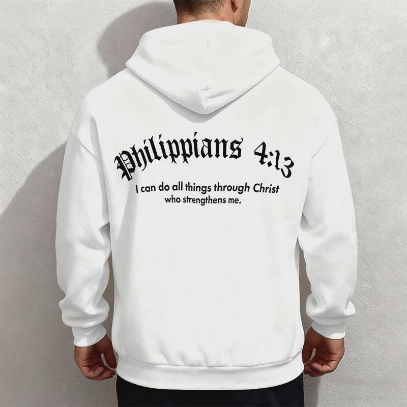 Philippians 4 13 Hoodie Christian Gift For Him Her Religious Birthday Christmas Bible Verse
