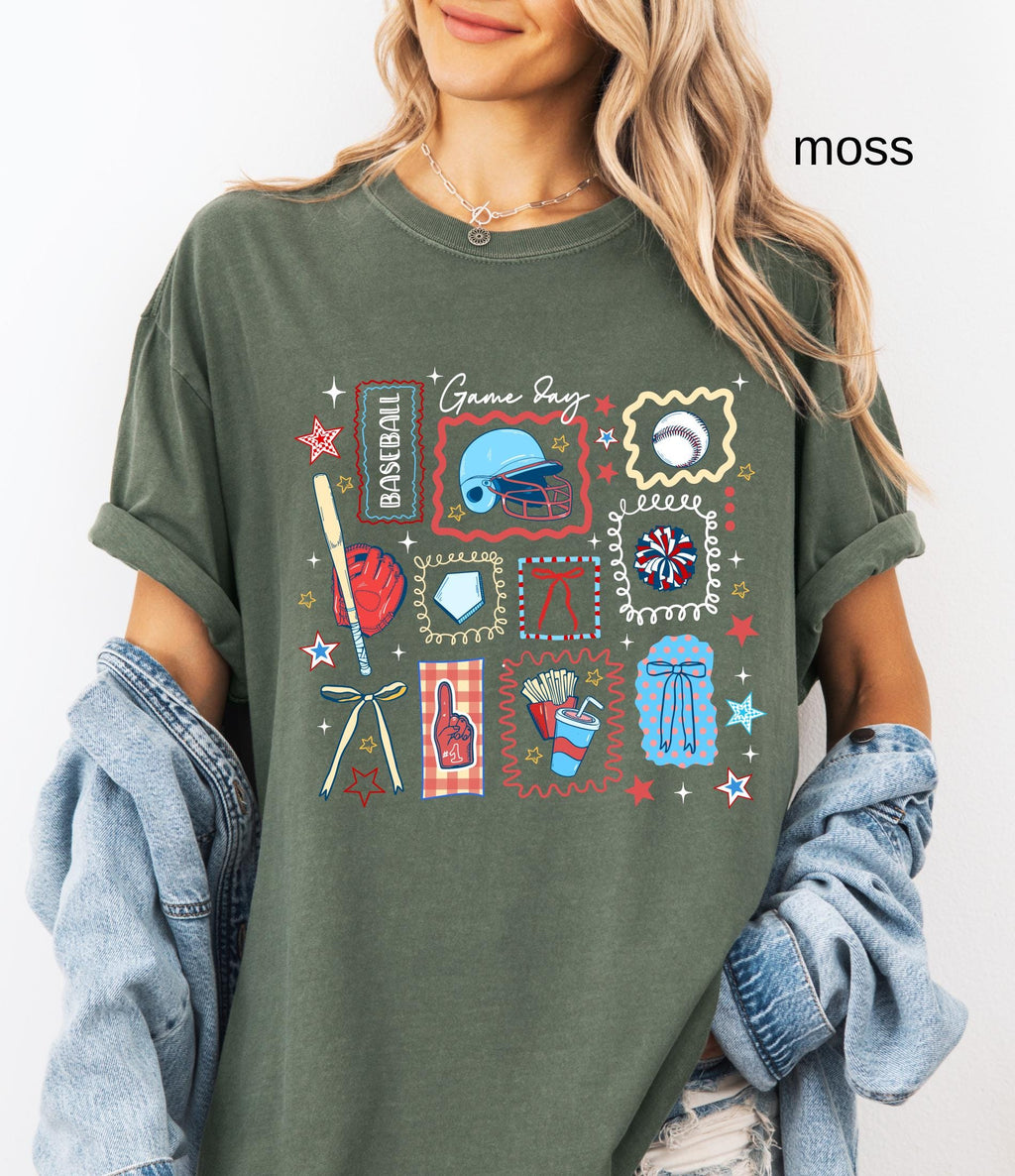 Comfort Colors© Baseball Game Day Mom Shirt, Retro Sports Shirt For Women, Mothers Day Gift, Family Baseball Tee