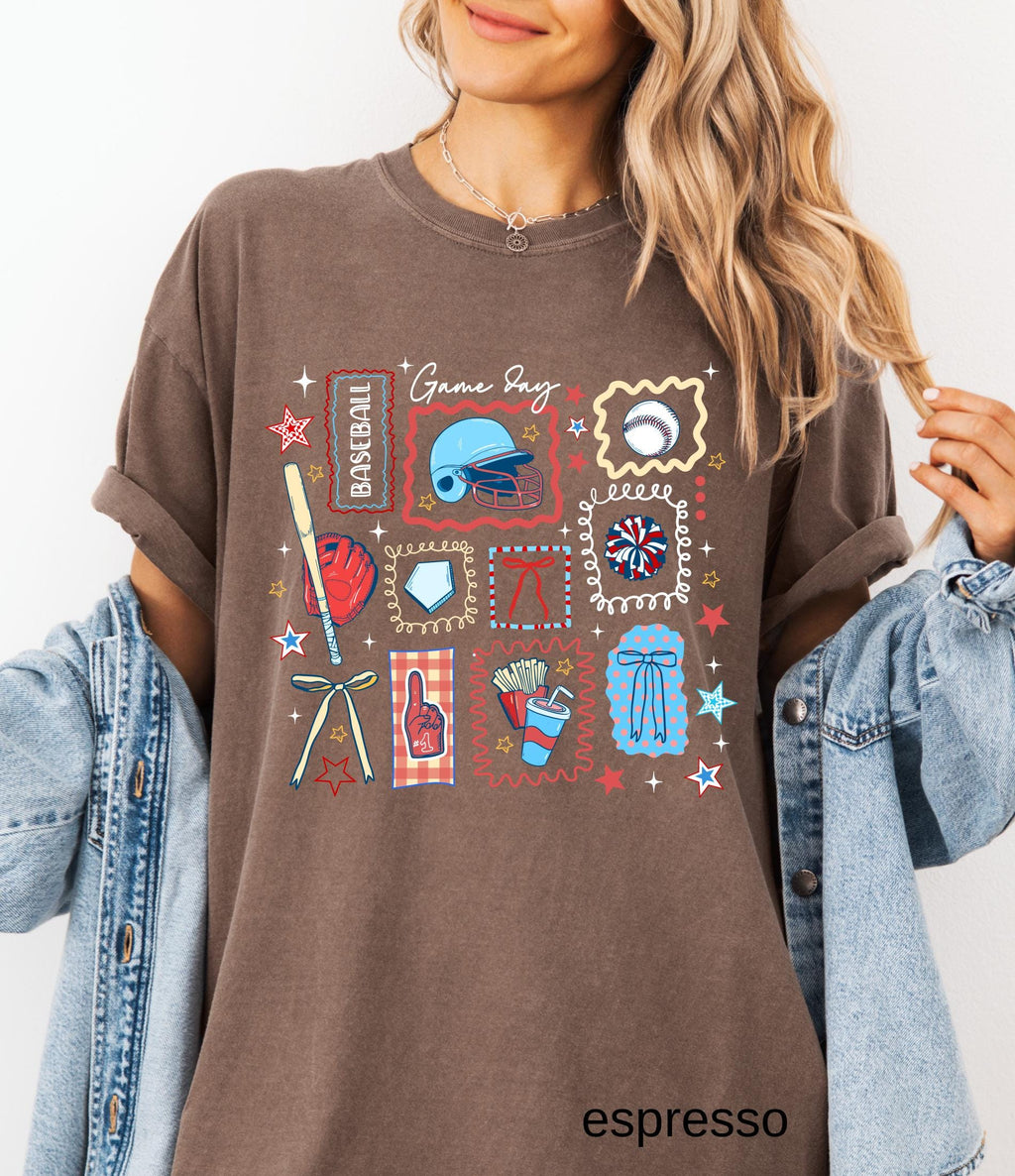 Comfort Colors© Baseball Game Day Mom Shirt, Retro Sports Shirt For Women, Mothers Day Gift, Family Baseball Tee