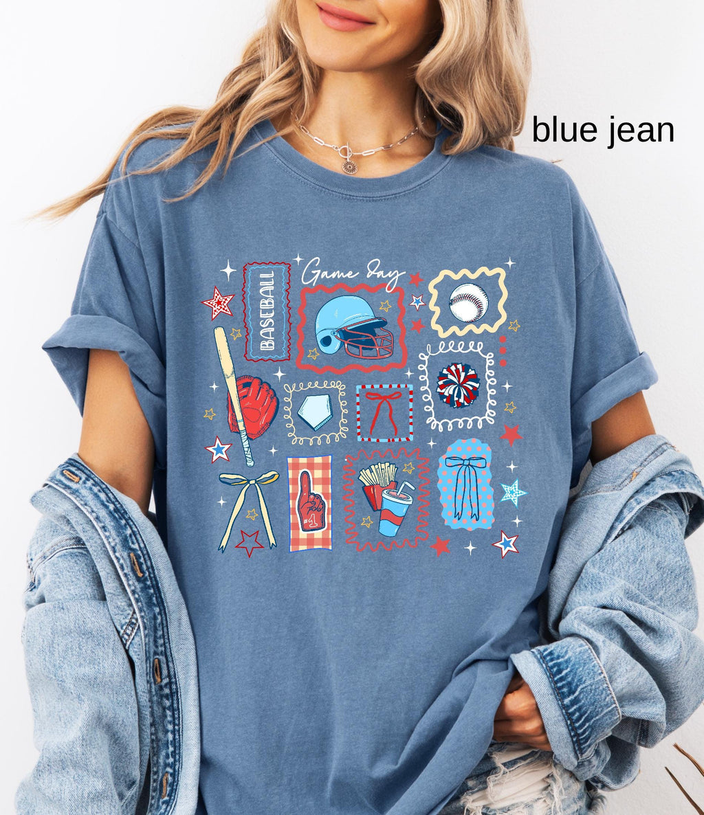 Comfort Colors© Baseball Game Day Mom Shirt, Retro Sports Shirt For Women, Mothers Day Gift, Family Baseball Tee