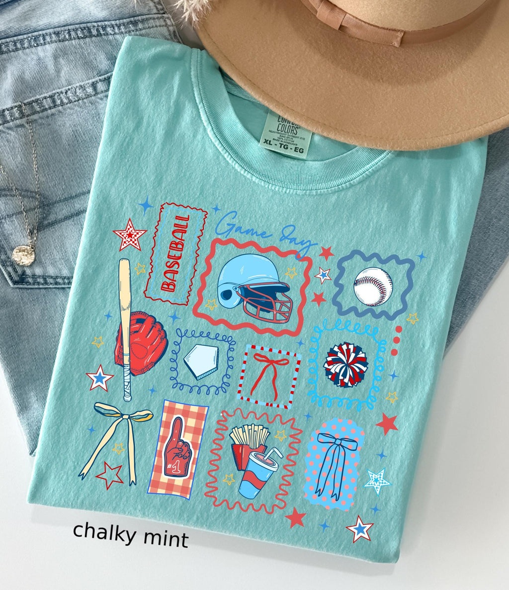 Comfort Colors© Baseball Game Day Mom Shirt, Retro Sports Shirt For Women, Mothers Day Gift, Family Baseball Tee