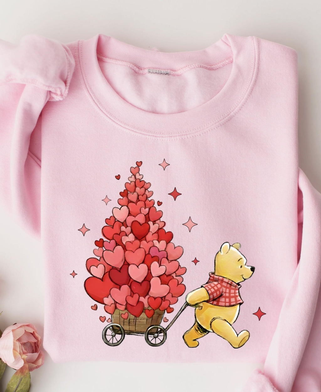 Valentine's Day Winnie the Pooh Sweatshirt, Heart Balloon Disney Valentine Day Sweater Lover Gift