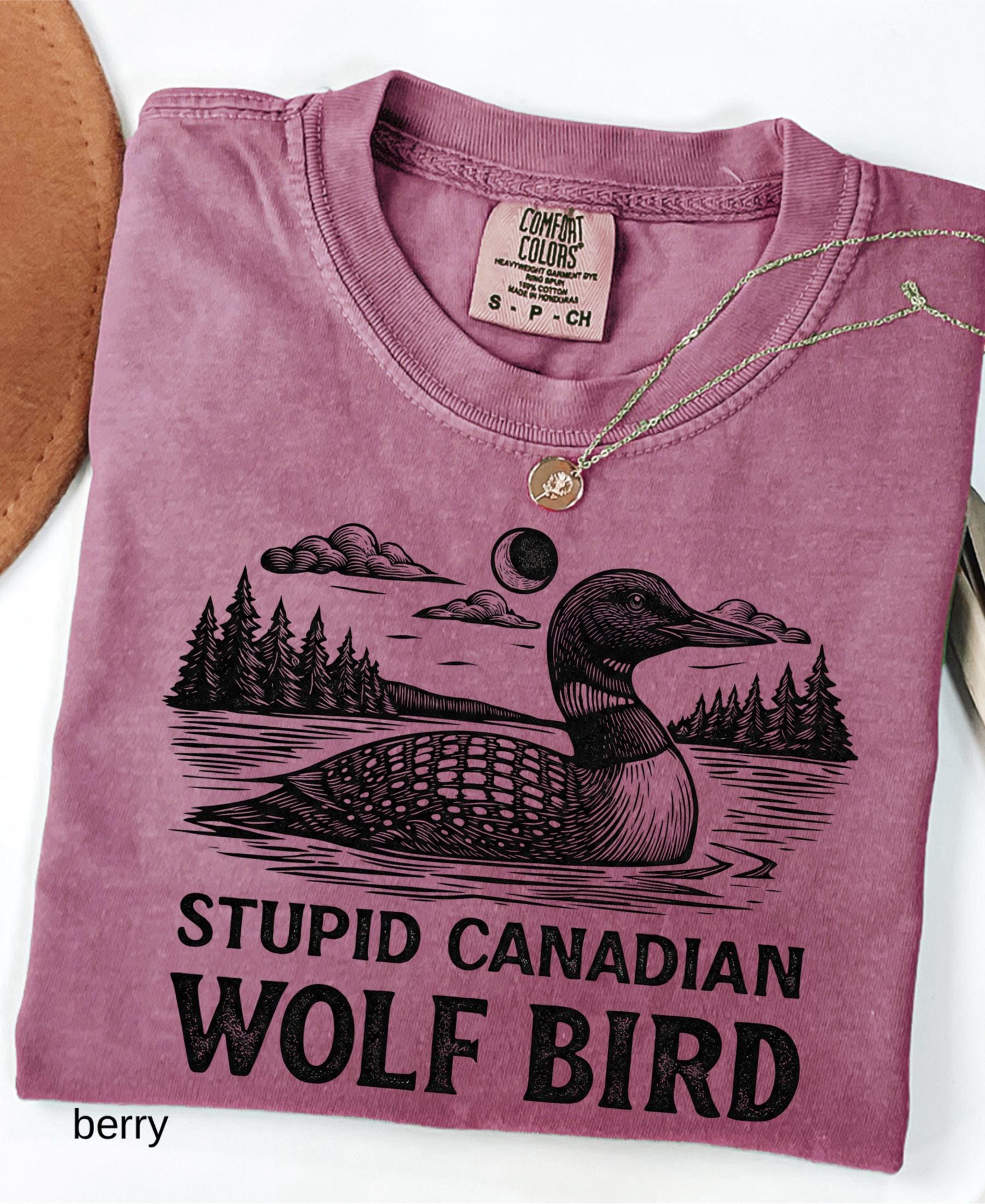 Comfort Colors© Stupid Canadian Wolf Bird Shirt, Sarcastic Animal Graphic Tee LGBT Gift