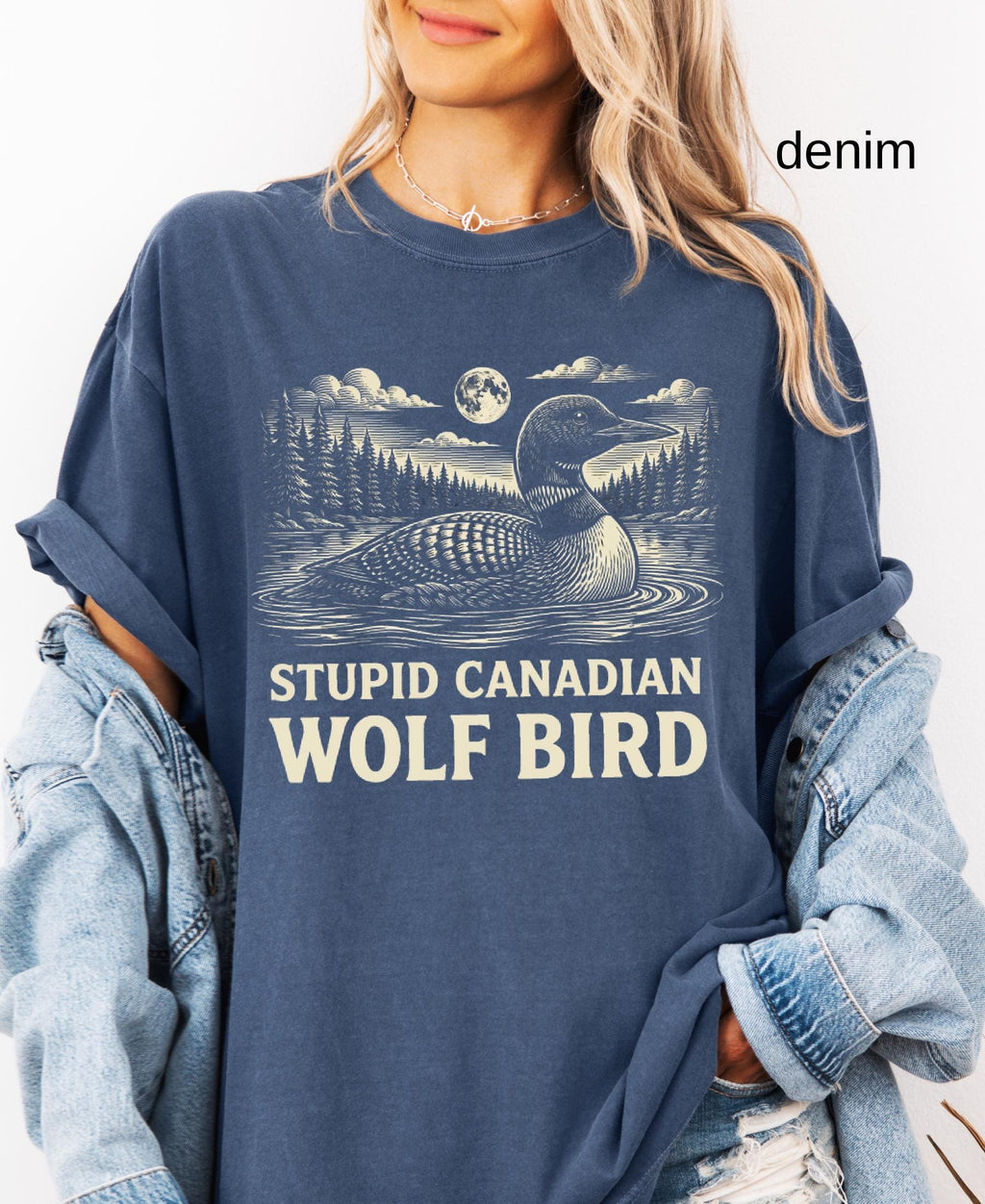 Comfort Colors© Stupid Canadian Wolf Bird Shirt, Sarcastic Animal Graphic Tee LGBT Gift