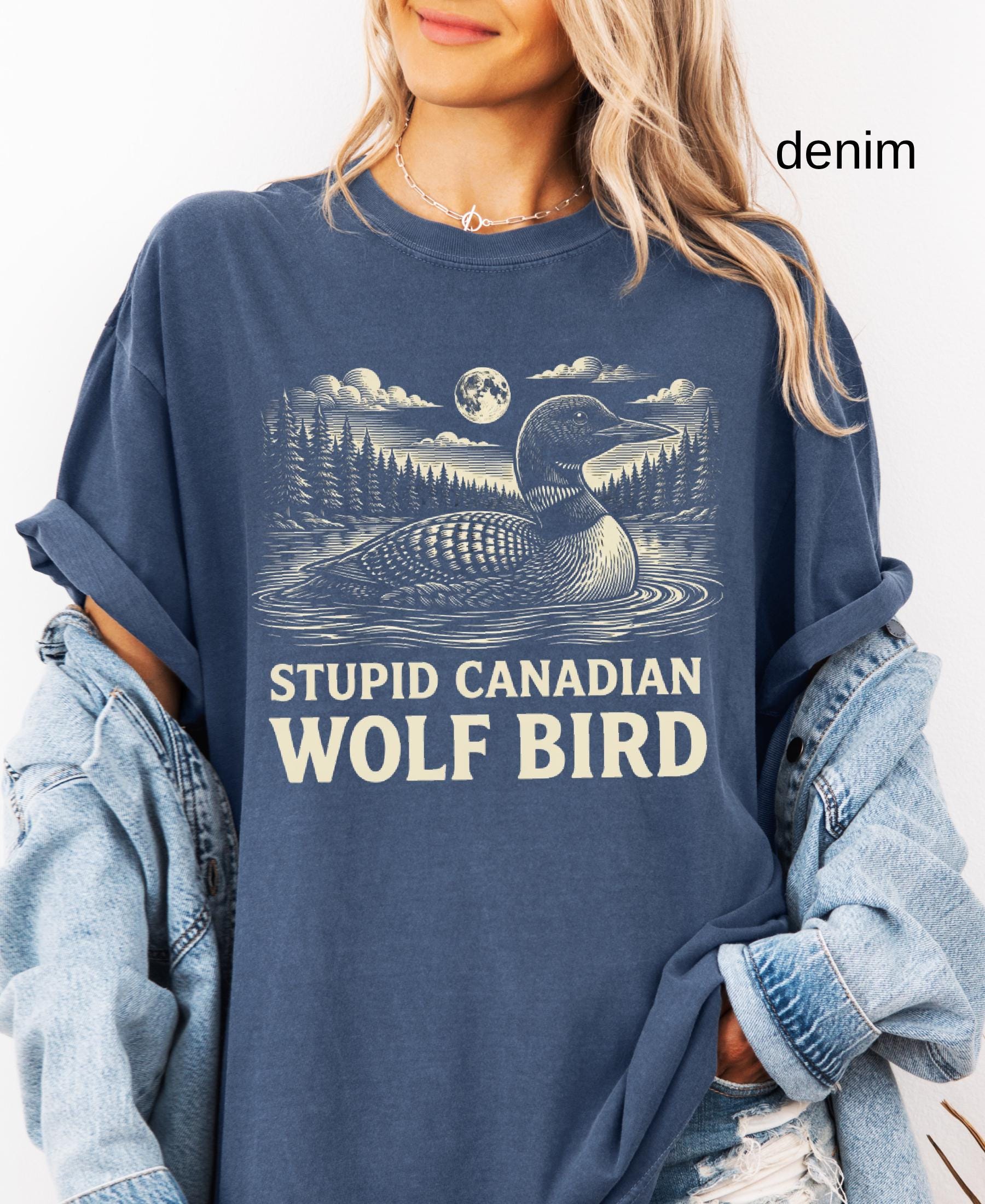 Comfort Colors© Stupid Canadian Wolf Bird Shirt, Sarcastic Animal Graphic Tee LGBT Gift