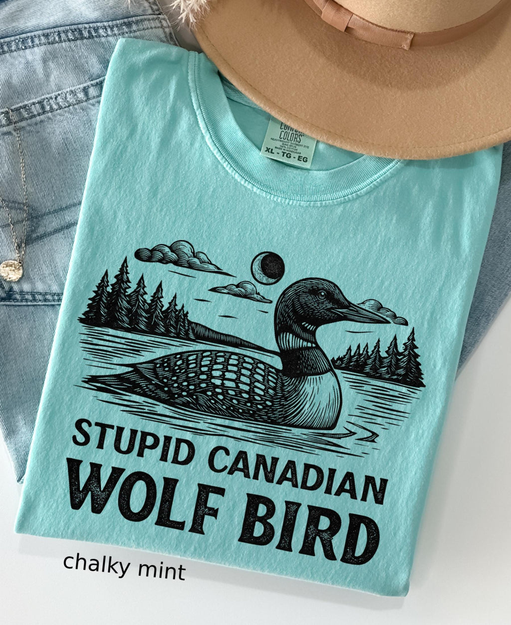 Comfort Colors© Stupid Canadian Wolf Bird Shirt, Sarcastic Animal Graphic Tee LGBT Gift