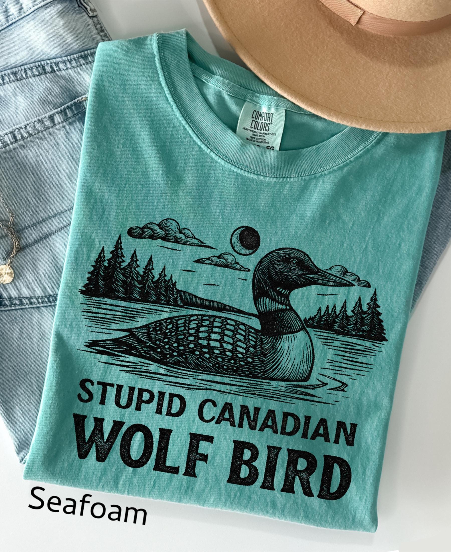 Comfort Colors© Stupid Canadian Wolf Bird Shirt, Sarcastic Animal Graphic Tee LGBT Gift