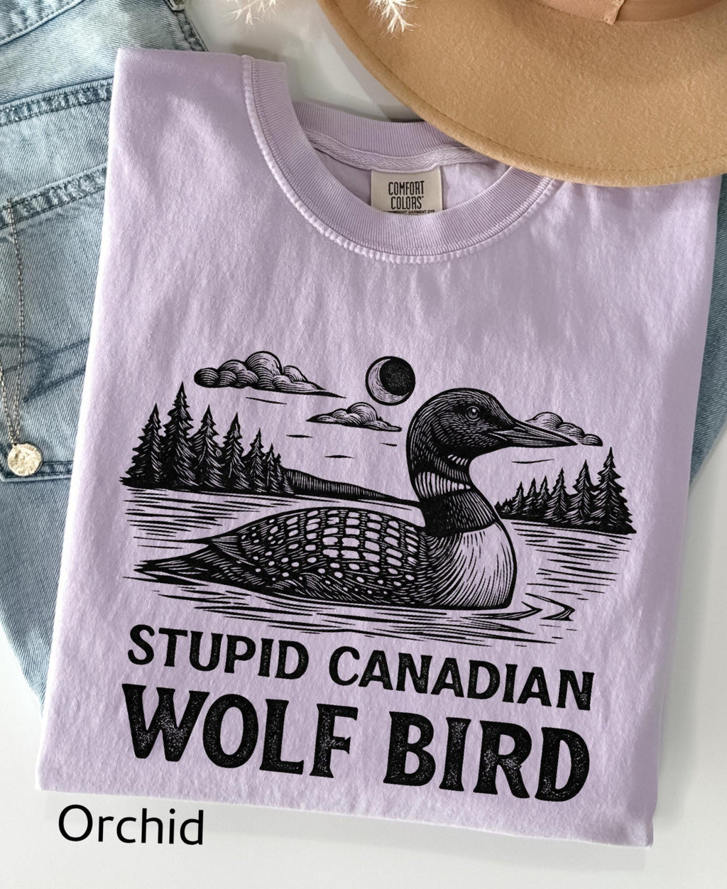 Comfort Colors© Stupid Canadian Wolf Bird Shirt, Sarcastic Animal Graphic Tee LGBT Gift