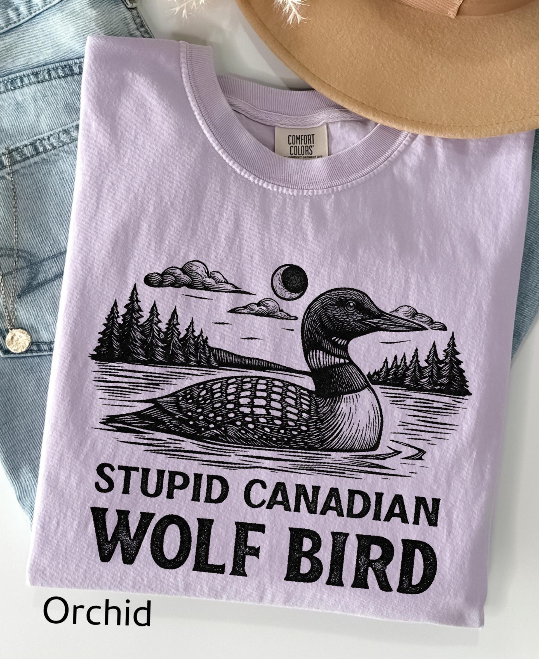 Comfort Colors© Stupid Canadian Wolf Bird Shirt, Sarcastic Animal Graphic Tee LGBT Gift