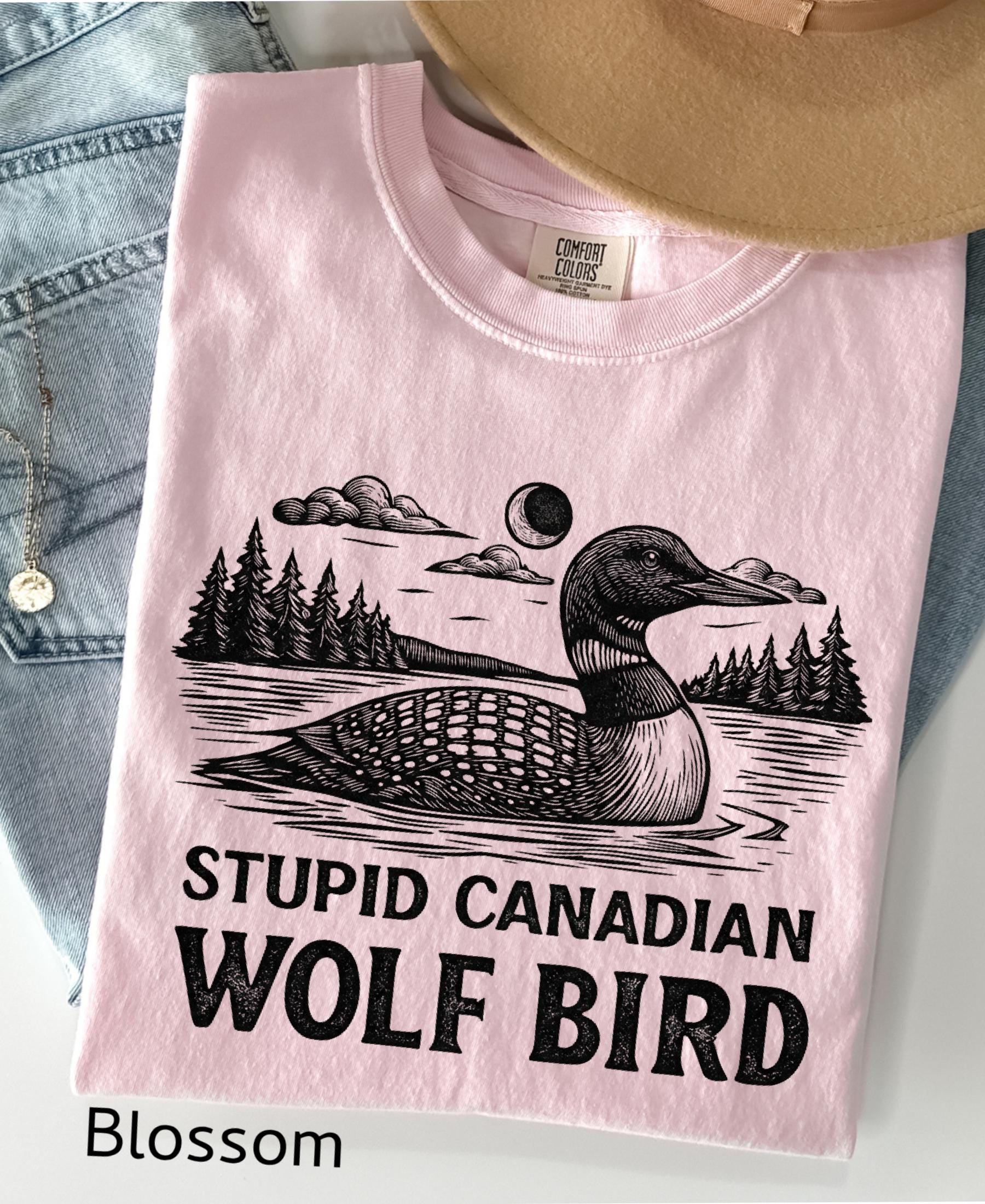 Comfort Colors© Stupid Canadian Wolf Bird Shirt, Sarcastic Animal Graphic Tee LGBT Gift