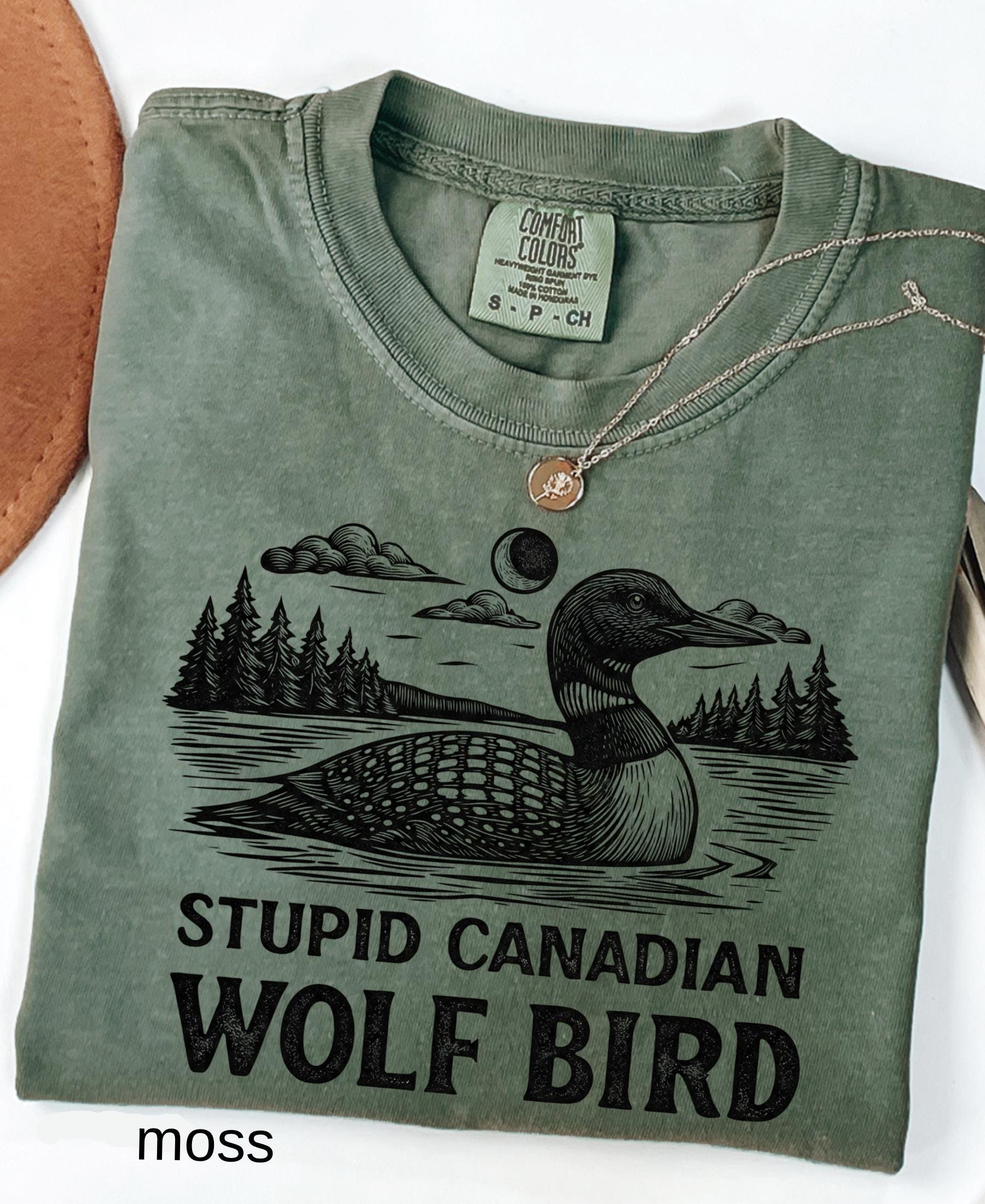 Comfort Colors© Stupid Canadian Wolf Bird Shirt, Sarcastic Animal Graphic Tee LGBT Gift