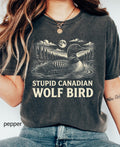 Comfort Colors© Stupid Canadian Wolf Bird Shirt, Sarcastic Animal Graphic Tee LGBT Gift