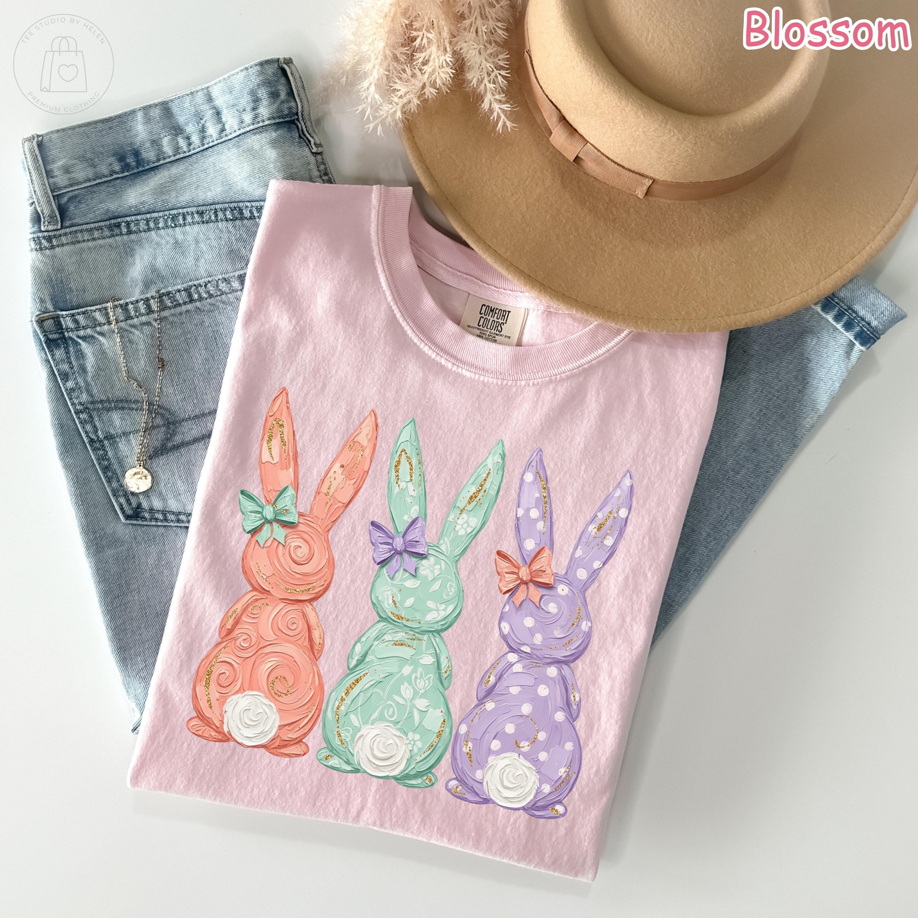 Comfort Colors Easter Bunny Shirt, Pastel Watercolor Tee