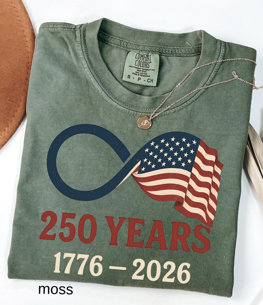 Comfort Colors© Retro Usa 250 Shirt, Independence Day Celebrate 250th Anniversary Shirt Usa Flag Tee 4th of July Patriotic Gift