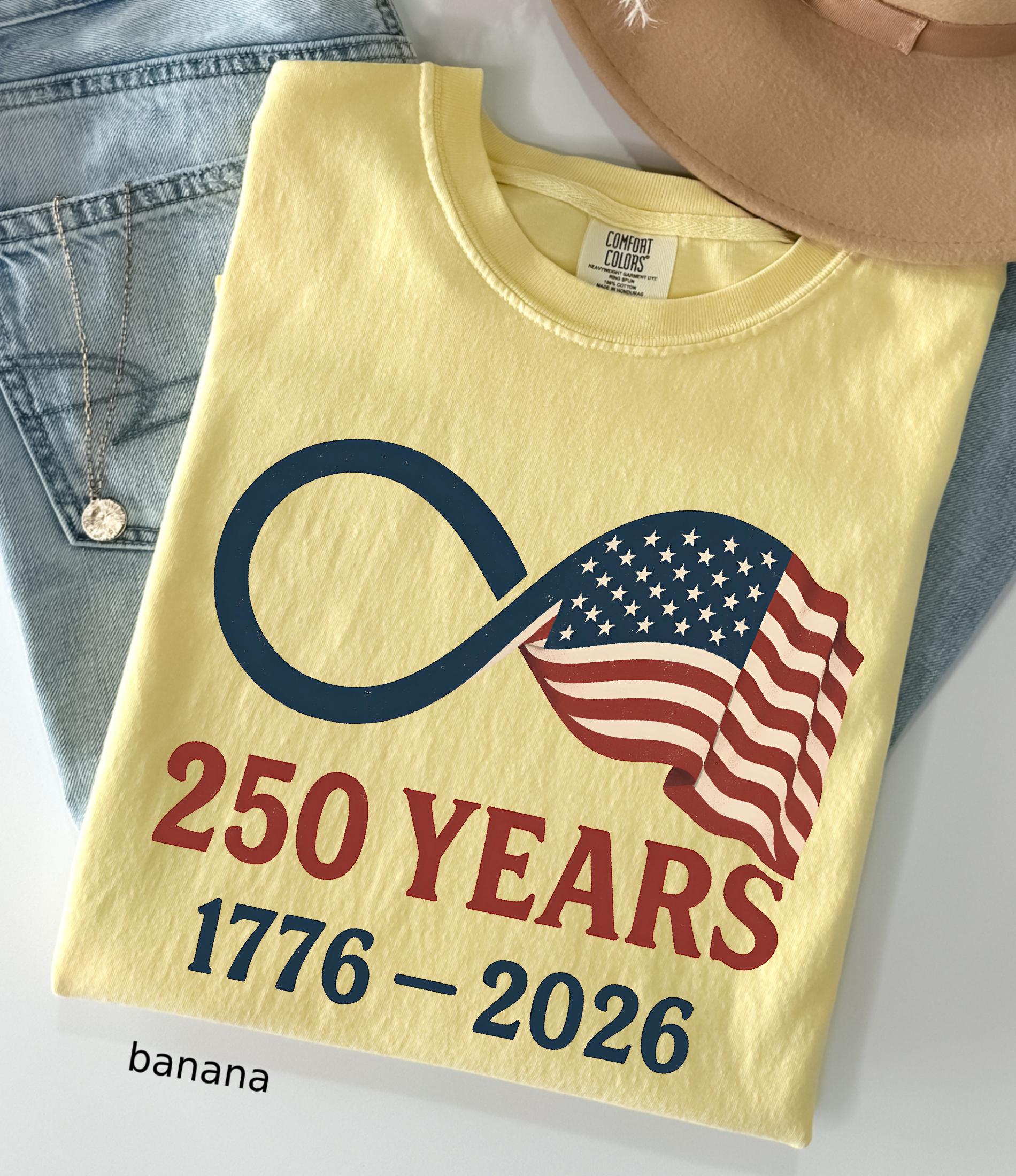 Comfort Colors© Retro Usa 250 Shirt, Independence Day Celebrate 250th Anniversary Shirt Usa Flag Tee 4th of July Patriotic Gift
