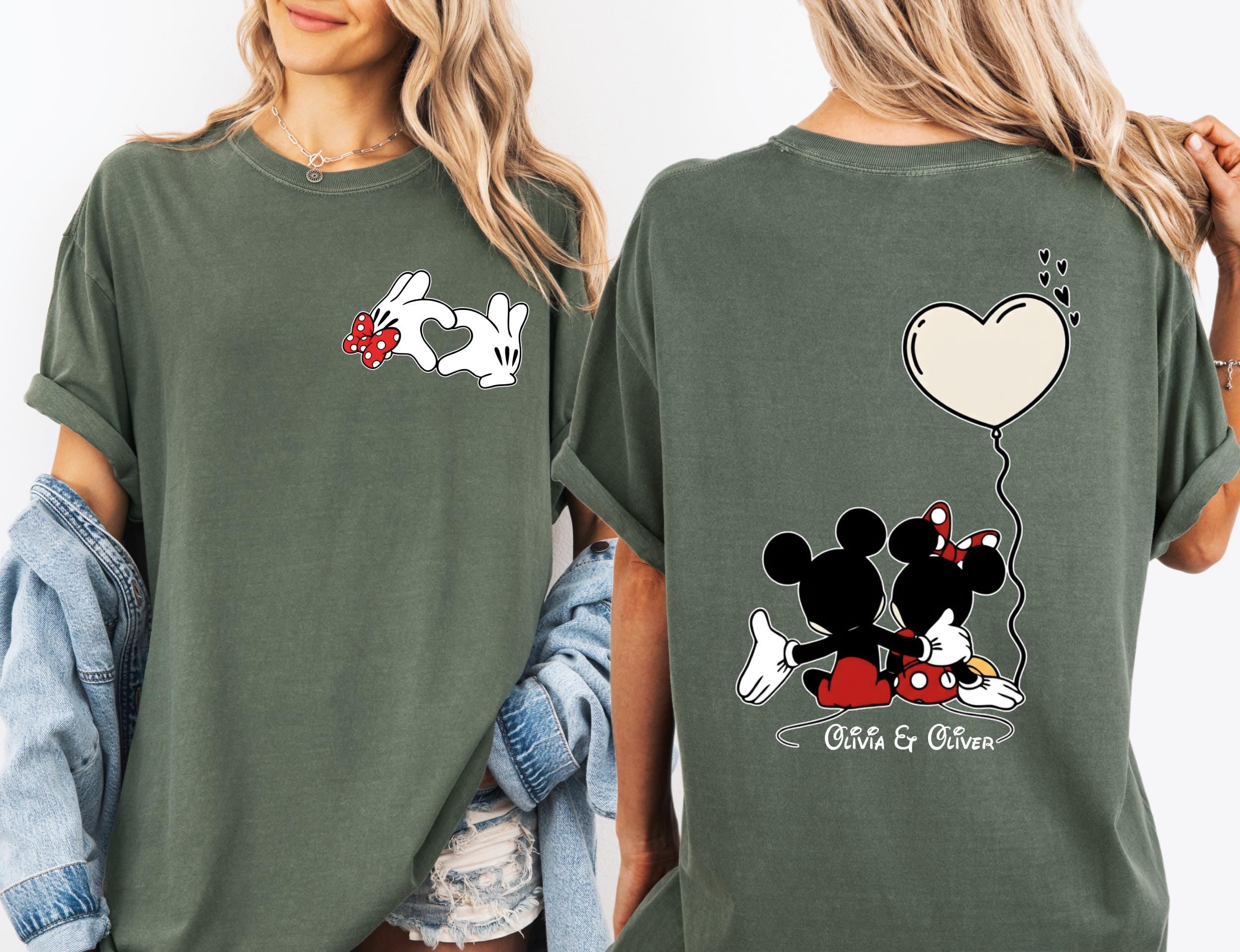 Comfort Colors© Custom Disneyland Sweethearts Nite Shirt: Retro Mickey and Friends Valentine’s Day Love Tee, Matching Couple Gift
