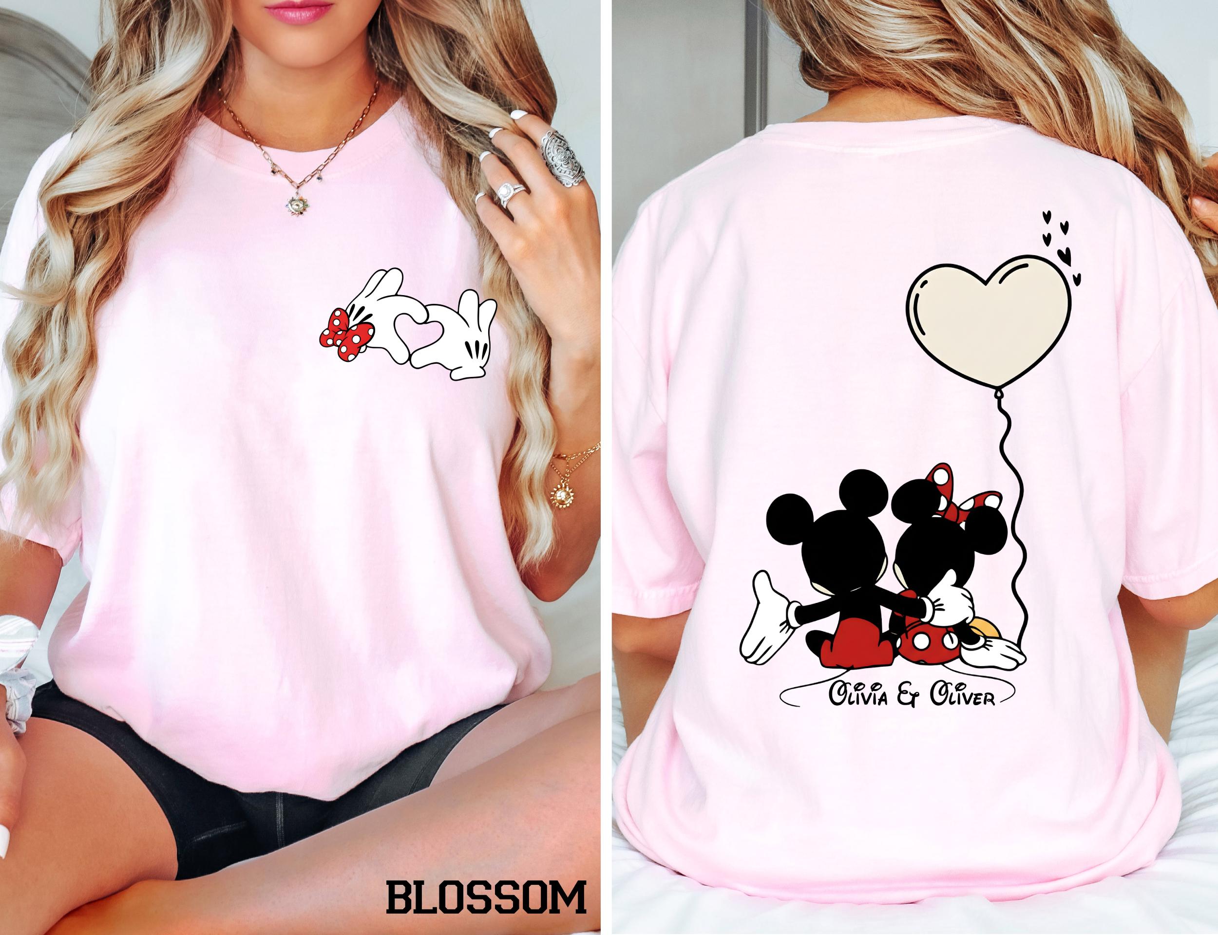 Comfort Colors© Custom Disneyland Sweethearts Nite Shirt: Retro Mickey and Friends Valentine’s Day Love Tee, Matching Couple Gift