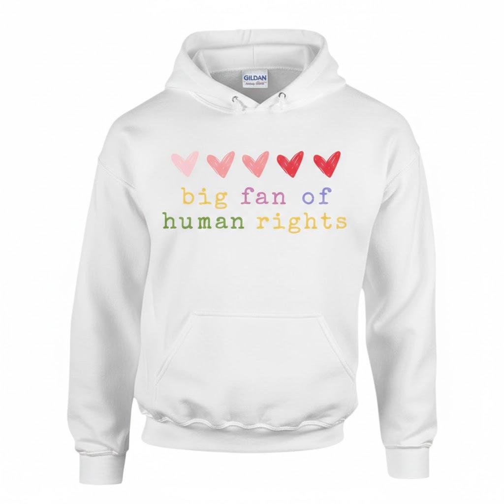 Big Fan of Human Rights Hoodie, Social Justice Gift, Equality Hoodie, Human Rights Matter, LGBTQ Ally Gift, Activist Gift, Feminist Hoodie