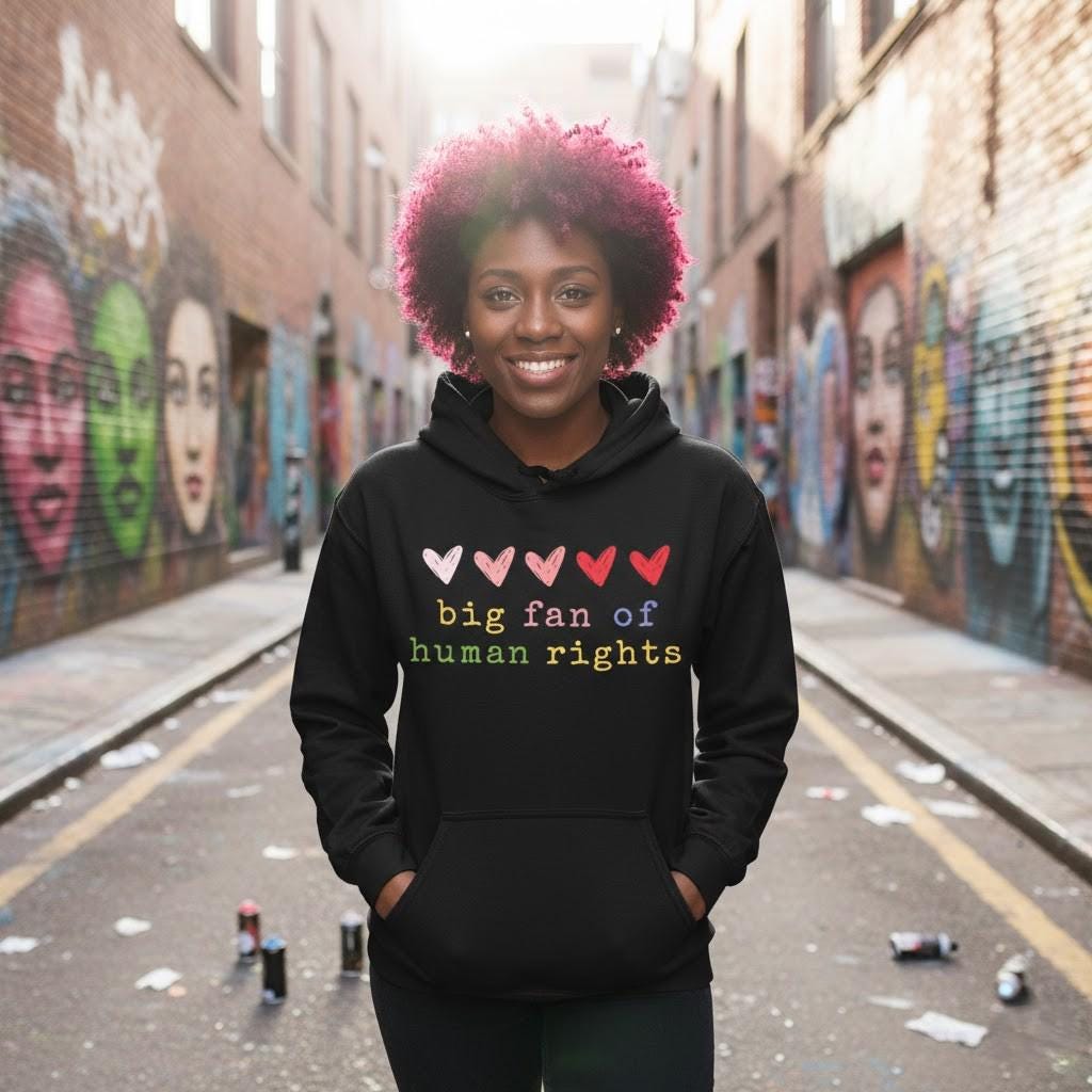 Big Fan of Human Rights Hoodie, Social Justice Gift, Equality Hoodie, Human Rights Matter, LGBTQ Ally Gift, Activist Gift, Feminist Hoodie