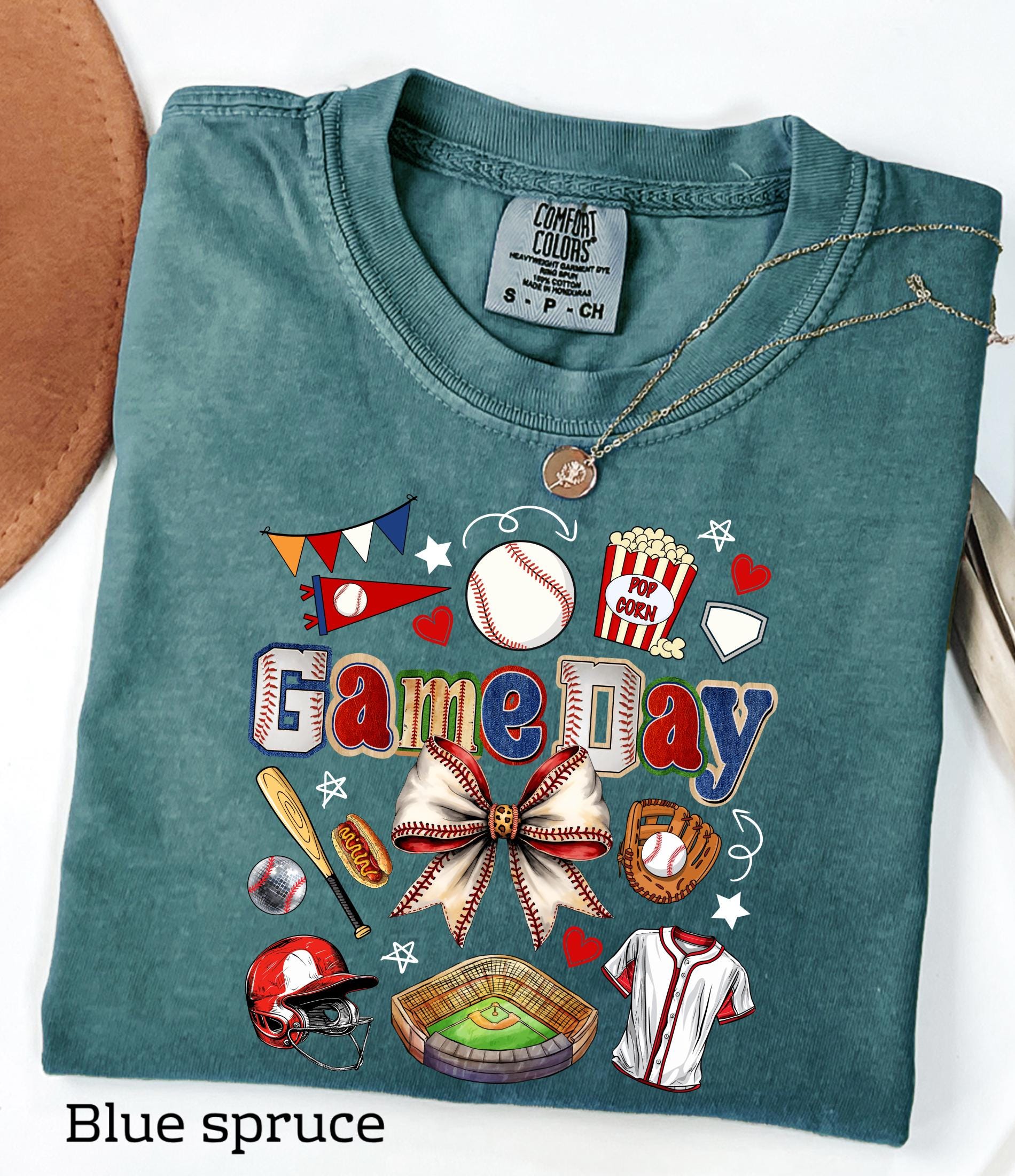 Game Day Baseball Bow Comfort Colors© Shirt: Ballpark Mama Shirt, Sport Game Day Mom Shirt, Baseball Season Tee, Baseball Lover Gift