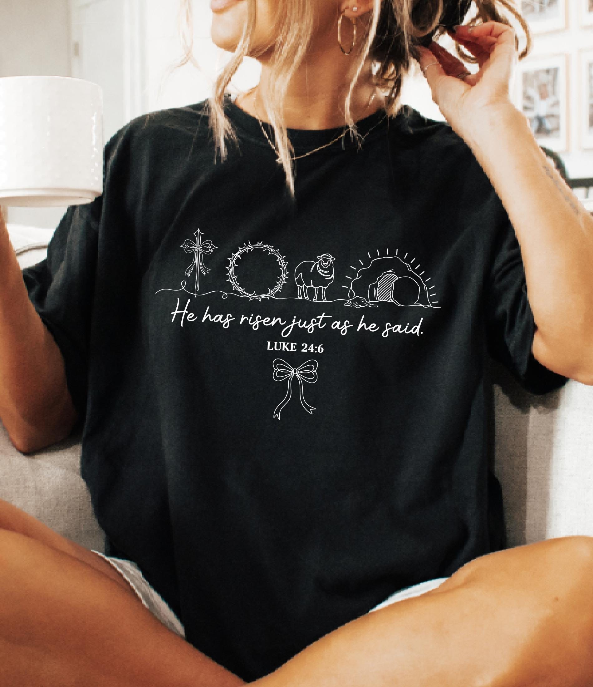 He Has Risen Just As He Said Comfort Colors© Shirt: Christian Easter Shirt, Jesus Faith Tee Bible Verse Easter Day Gift