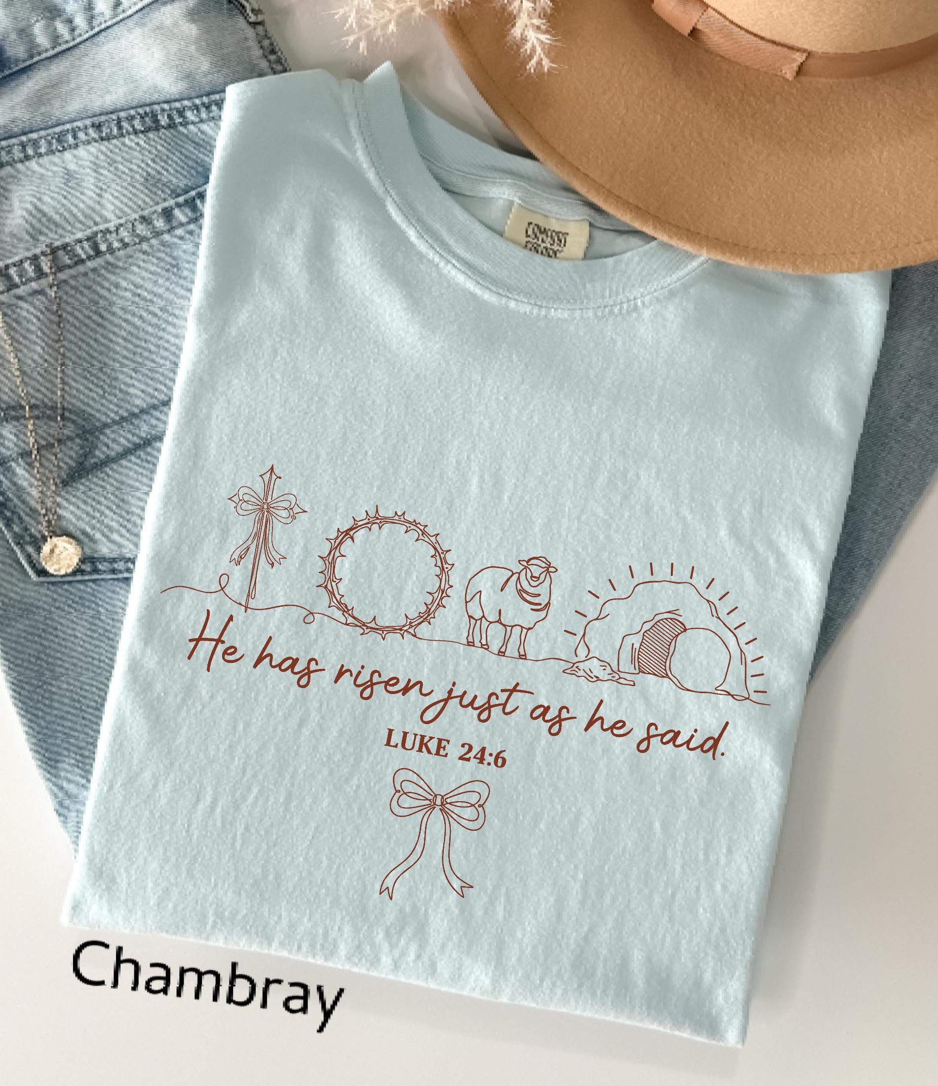 He Has Risen Just As He Said Comfort Colors© Shirt: Christian Easter Shirt, Jesus Faith Tee Bible Verse Easter Day Gift