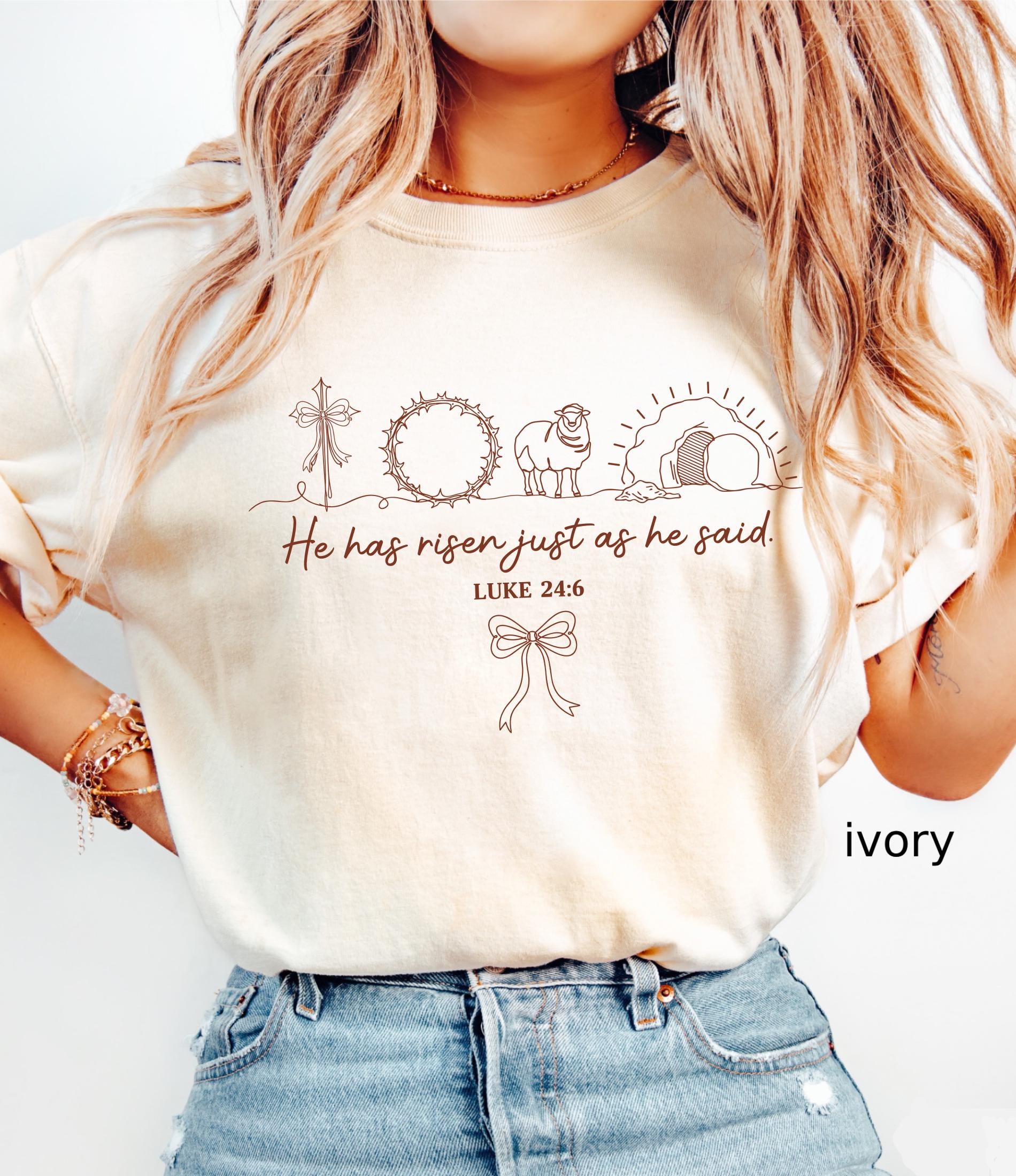 He Has Risen Just As He Said Comfort Colors© Shirt: Christian Easter Shirt, Jesus Faith Tee Bible Verse Easter Day Gift