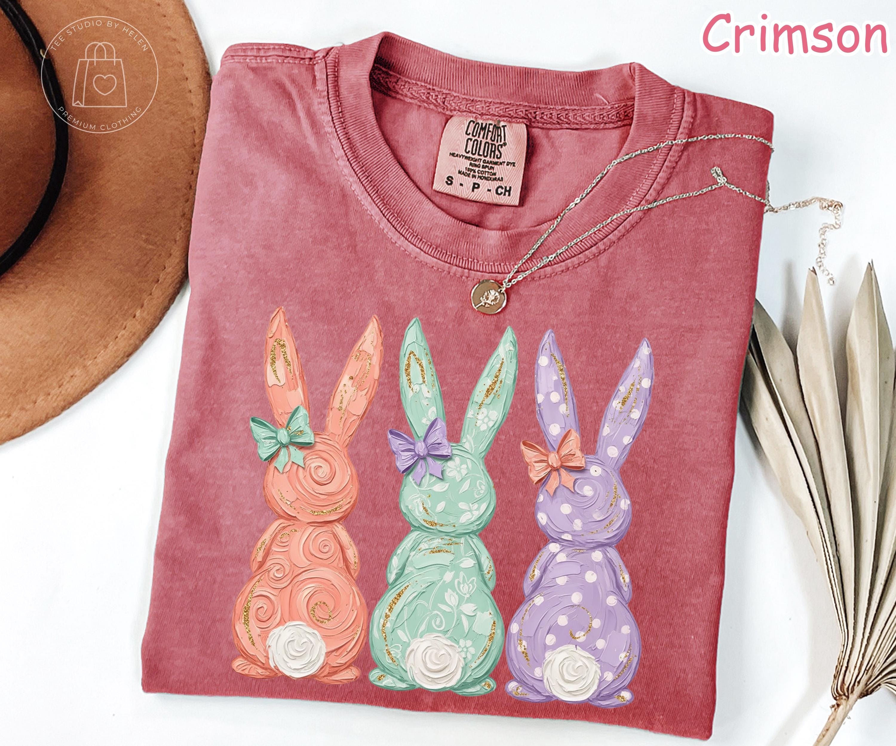 Comfort Colors Easter Bunny Shirt, Pastel Watercolor Tee