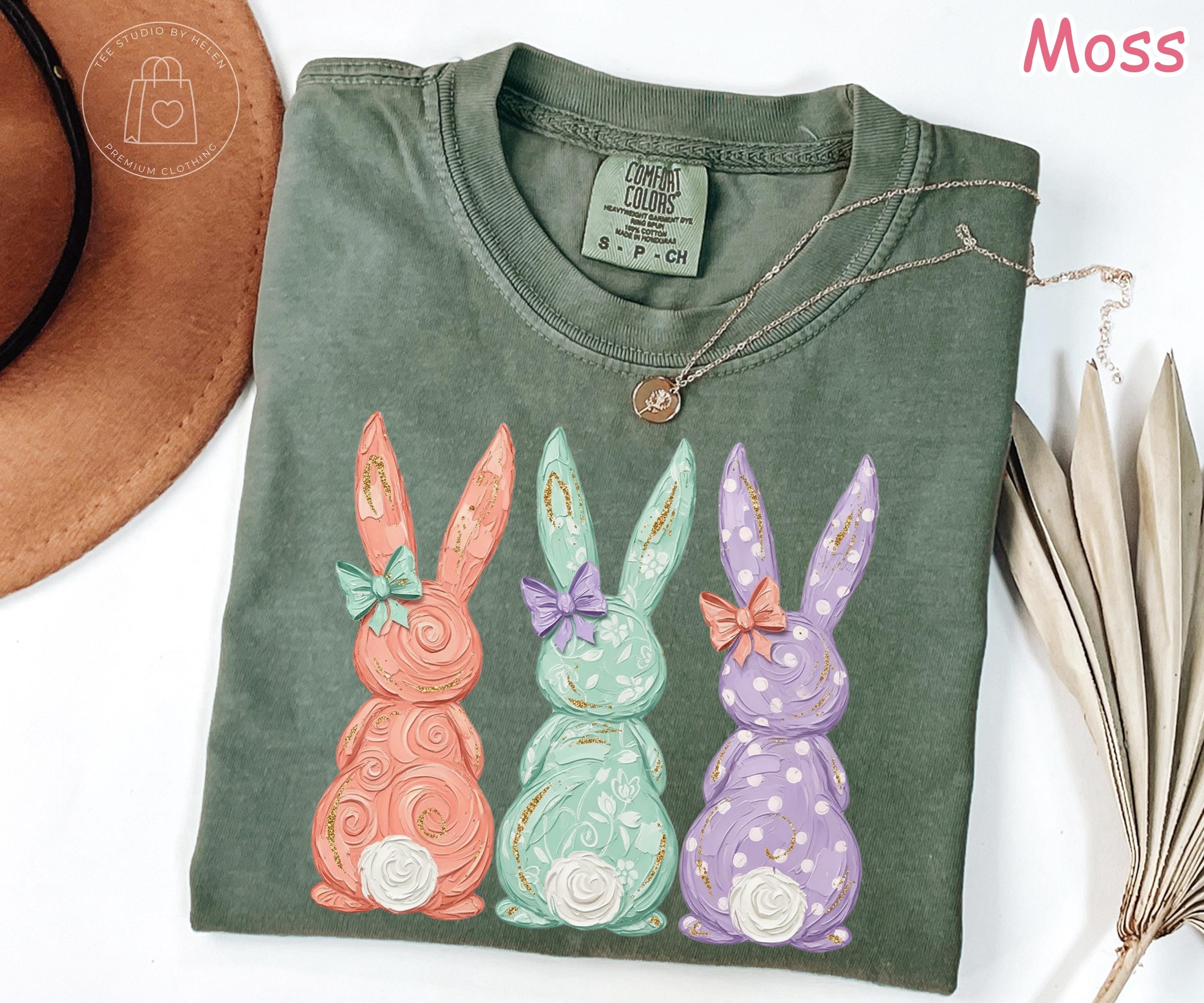 Comfort Colors Easter Bunny Shirt, Pastel Watercolor Tee